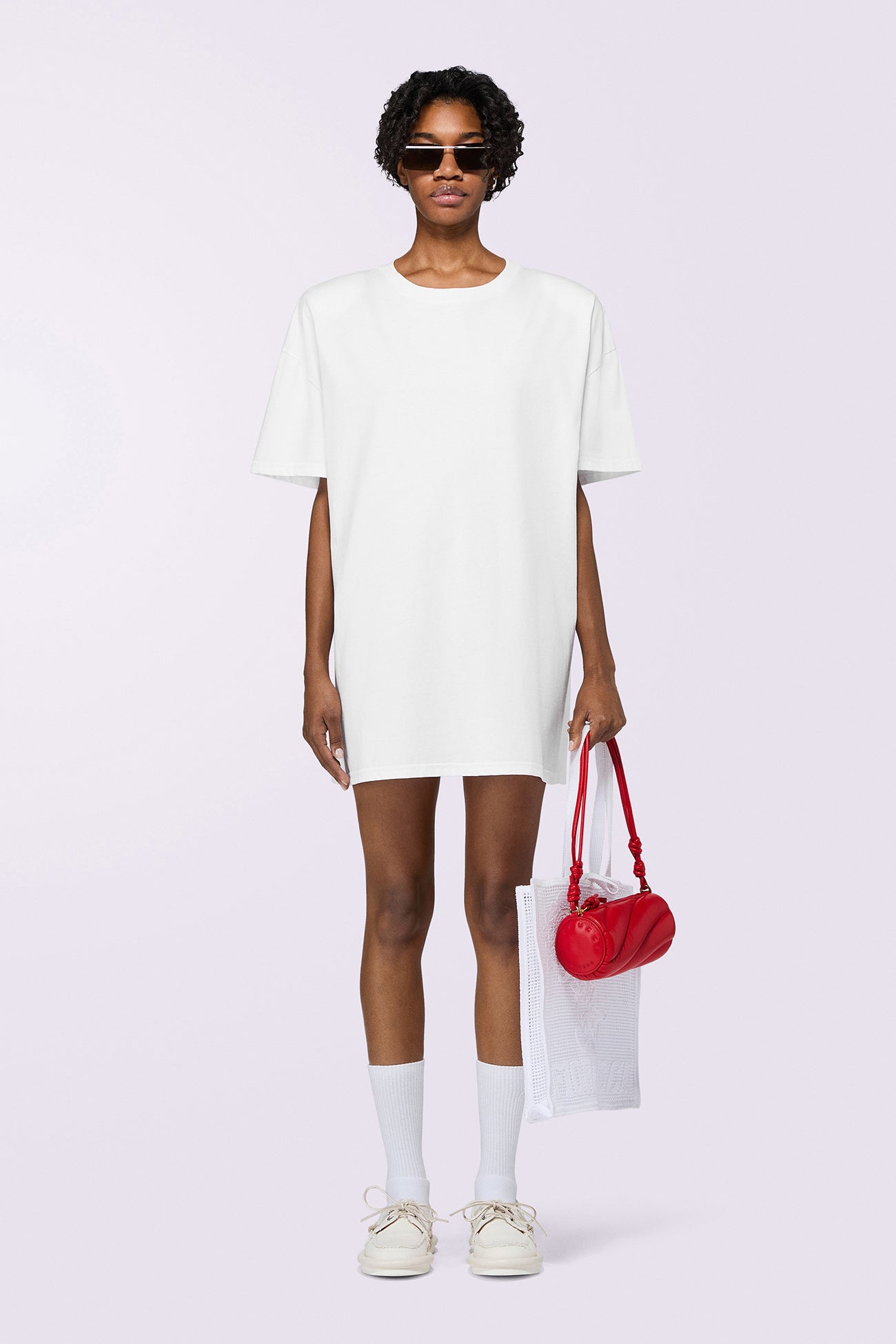 Kissing Angels Mini T-Dress White