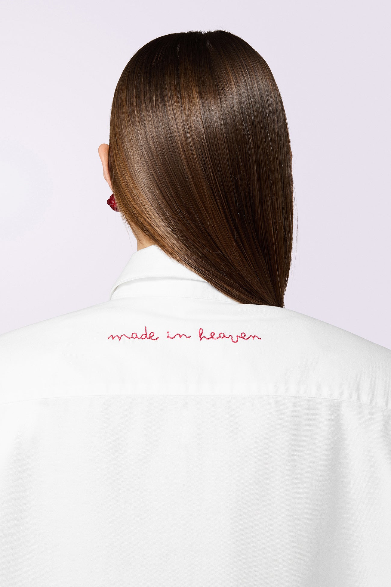 Embroidered Padded Shirt White