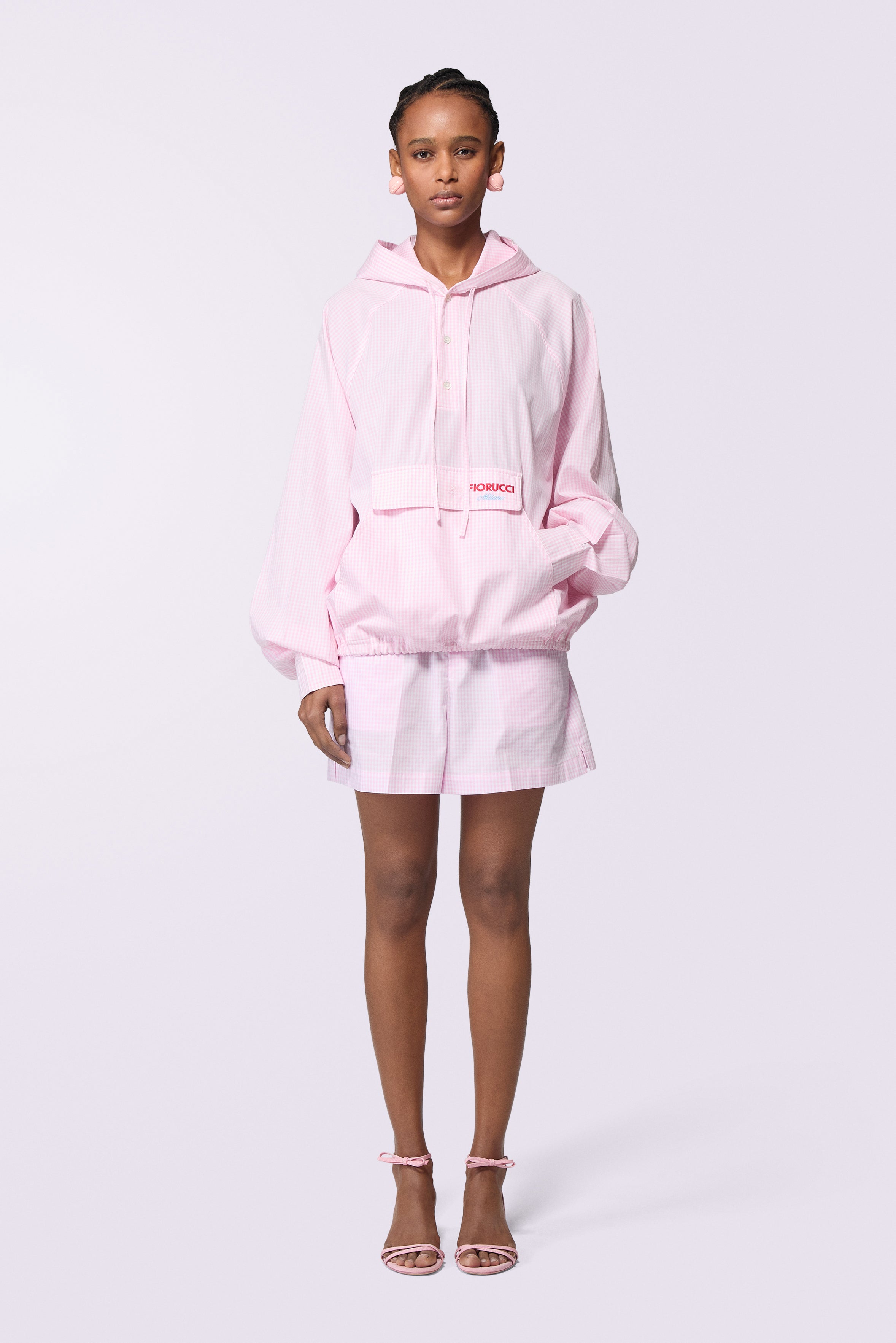 Shorts Vichy Logo Rosa