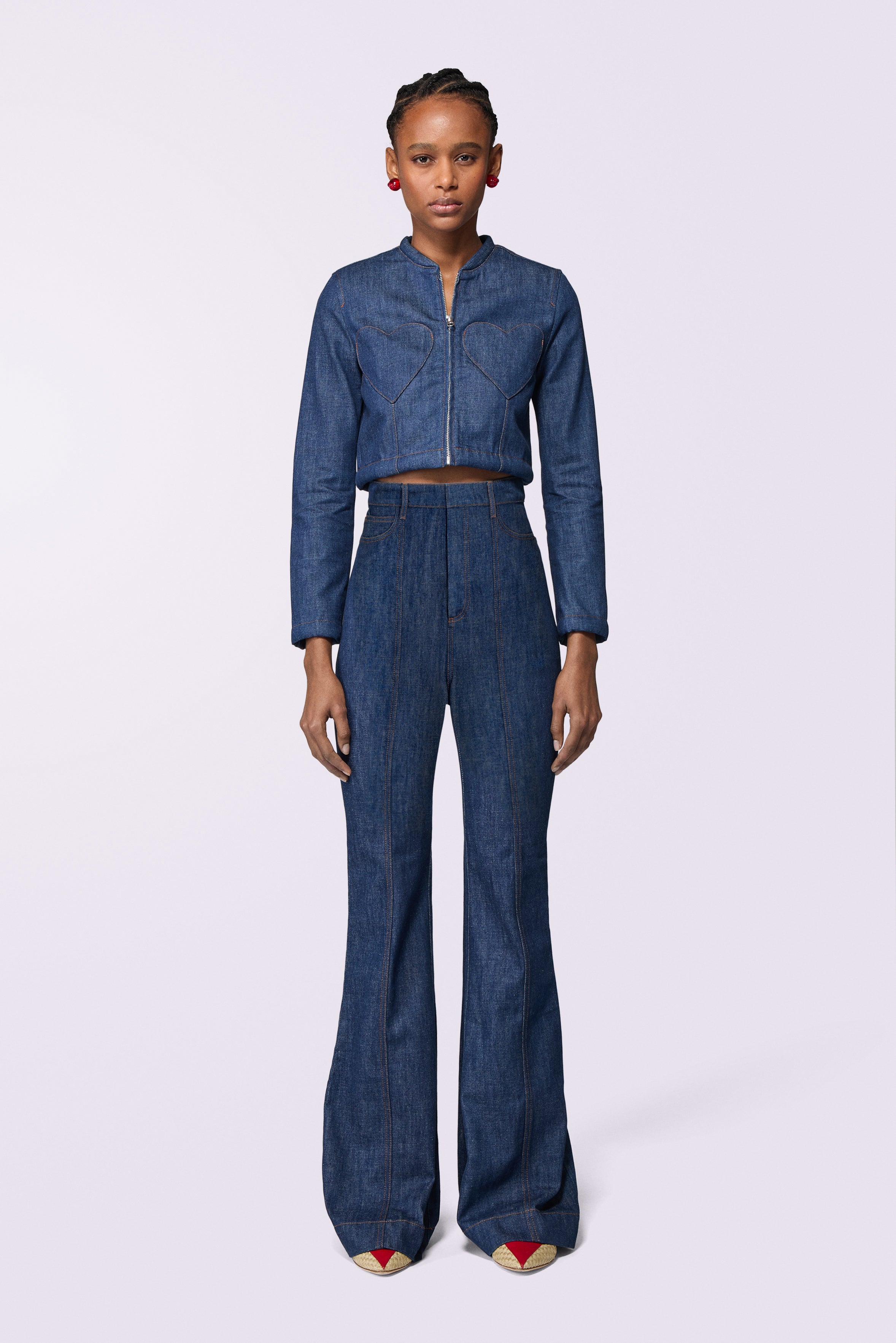 Heart Denim Jacket Rinse Wash