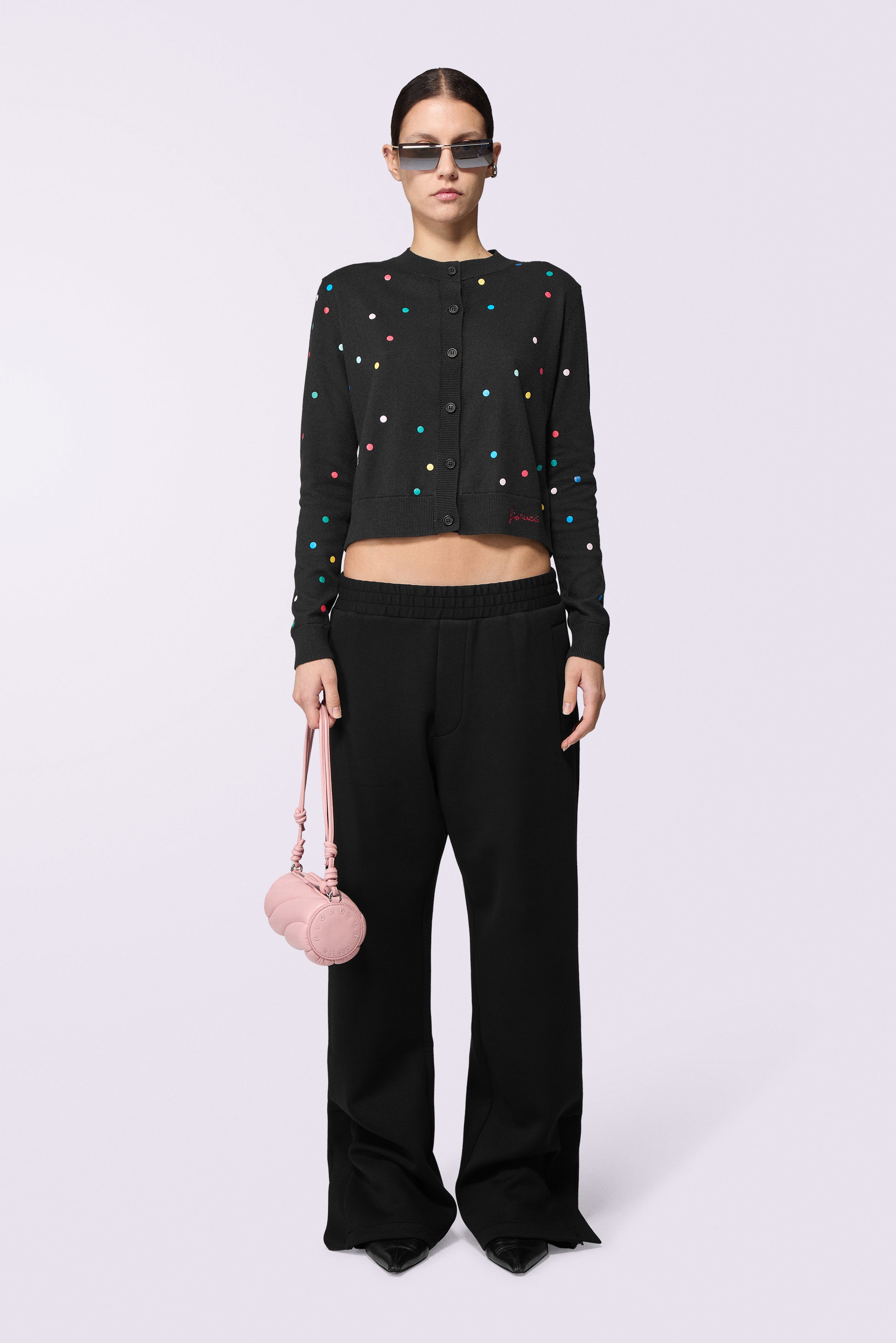 Confetti Knit Cardigan Black