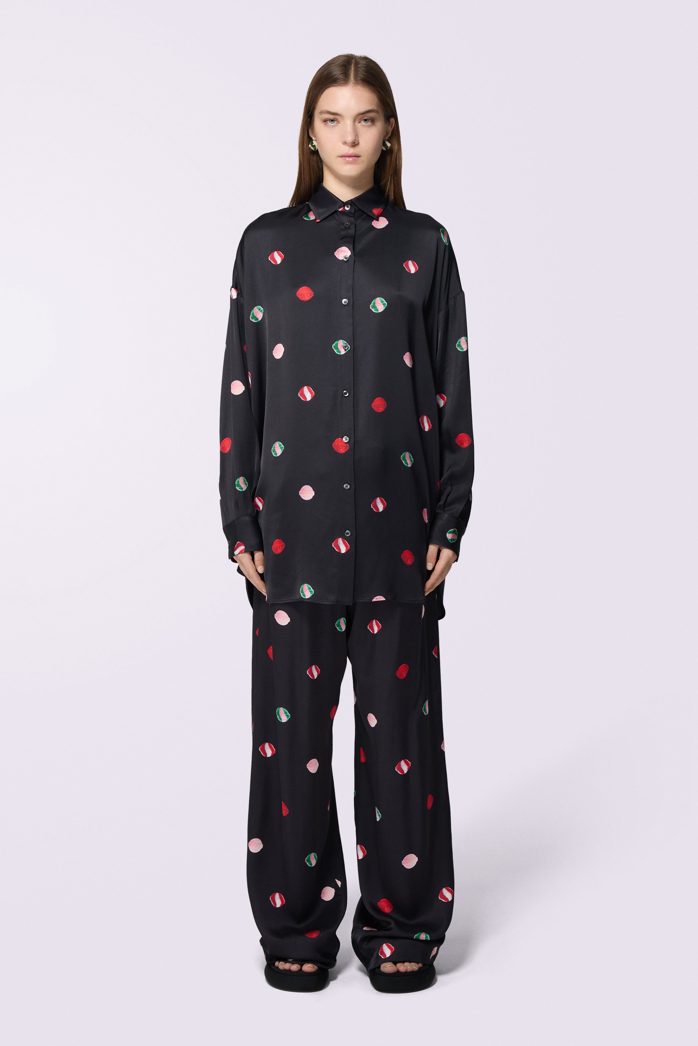 Lollipop Print Overshirt Black