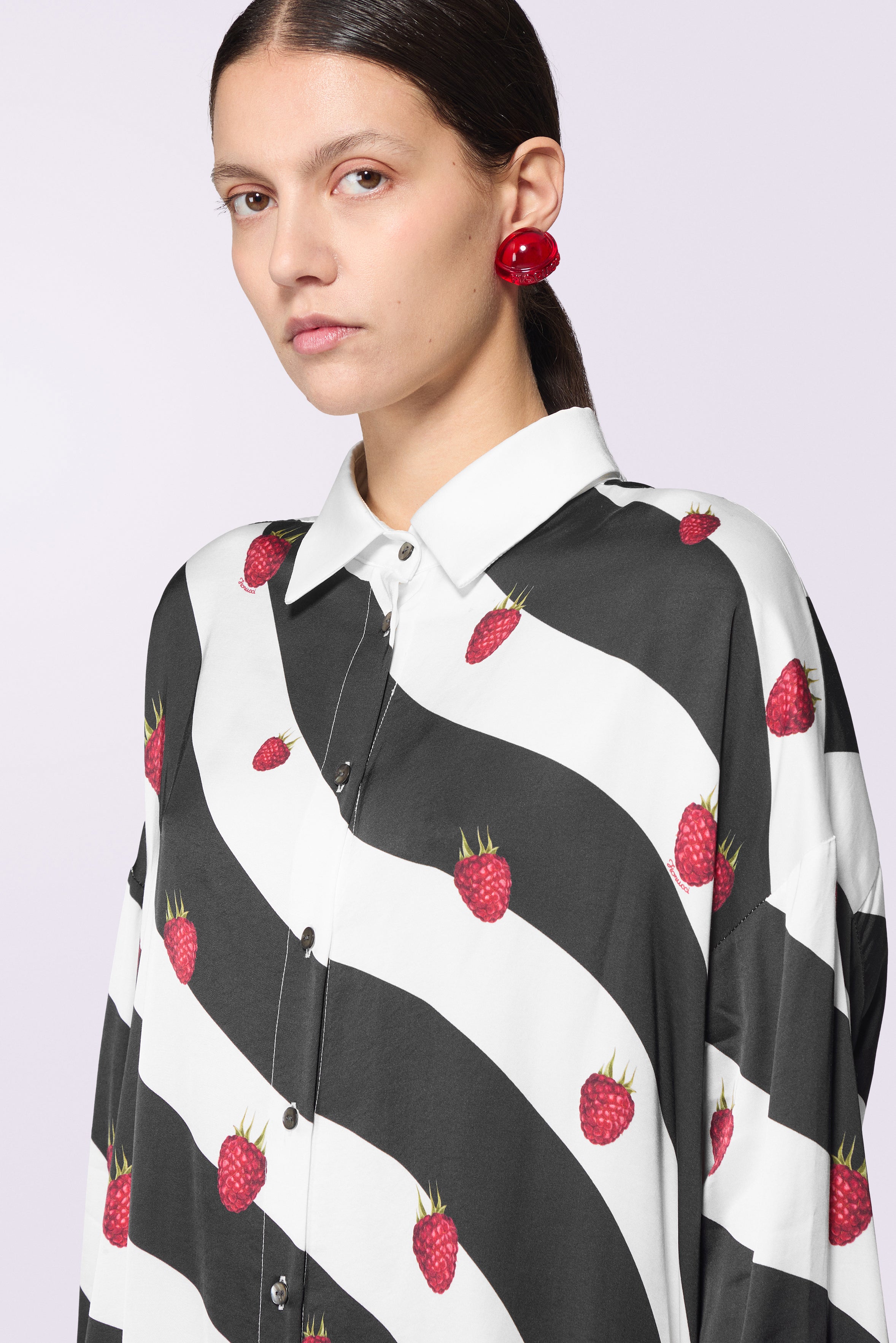 Raspberry Print Overshirt Multi