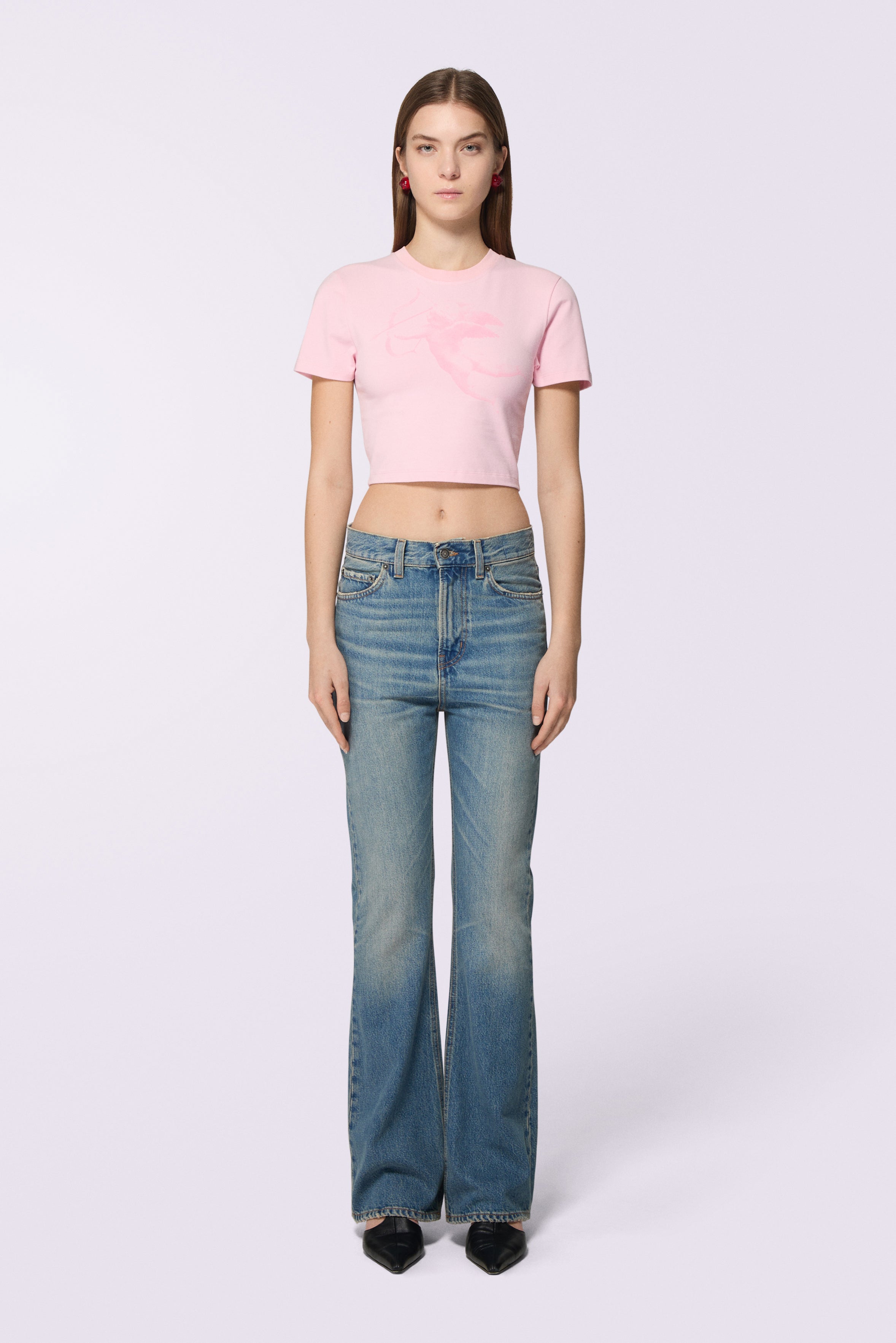 Cupid Graphic Crop T-Shirt Pink
