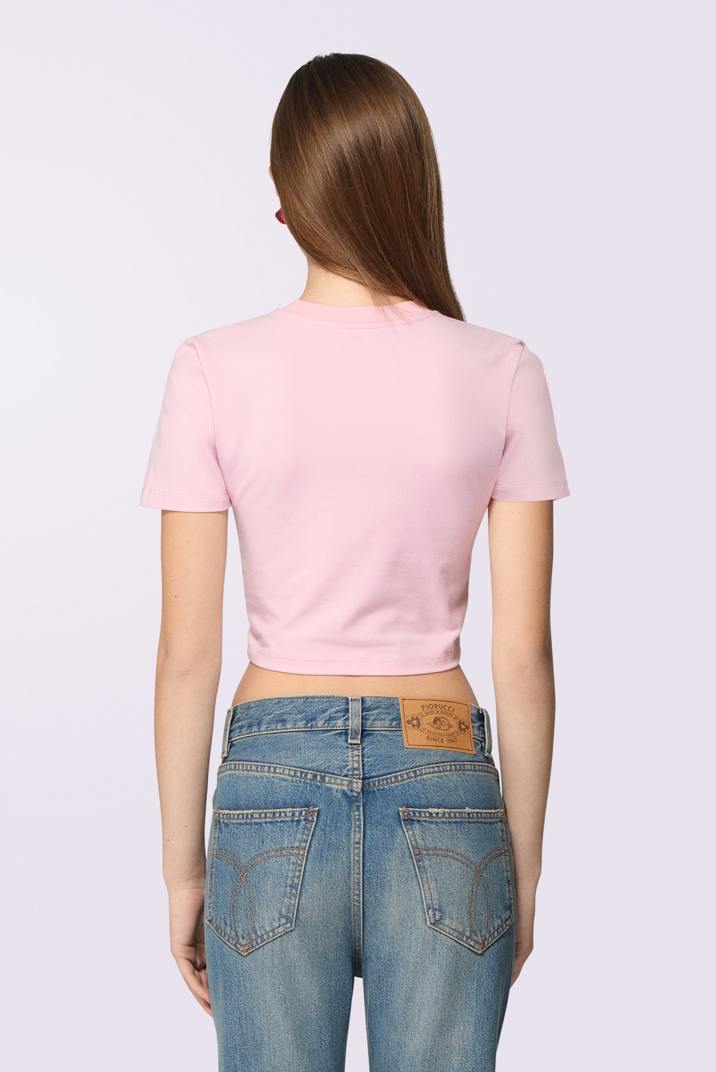 Cupid Graphic Crop T-Shirt Pink