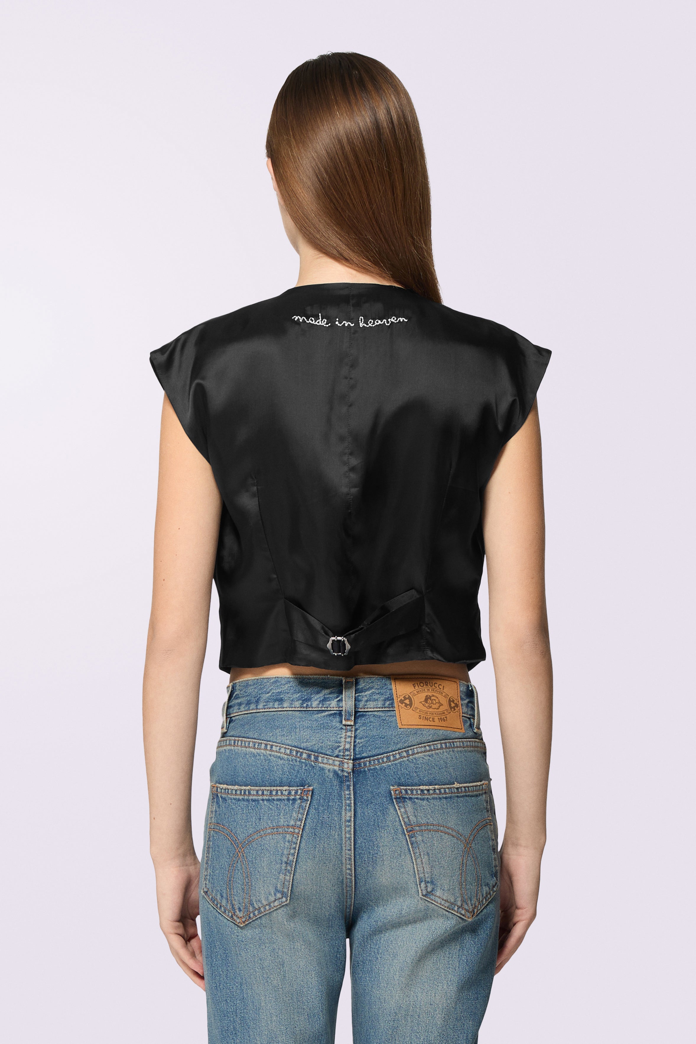 Embroidered Vest Black