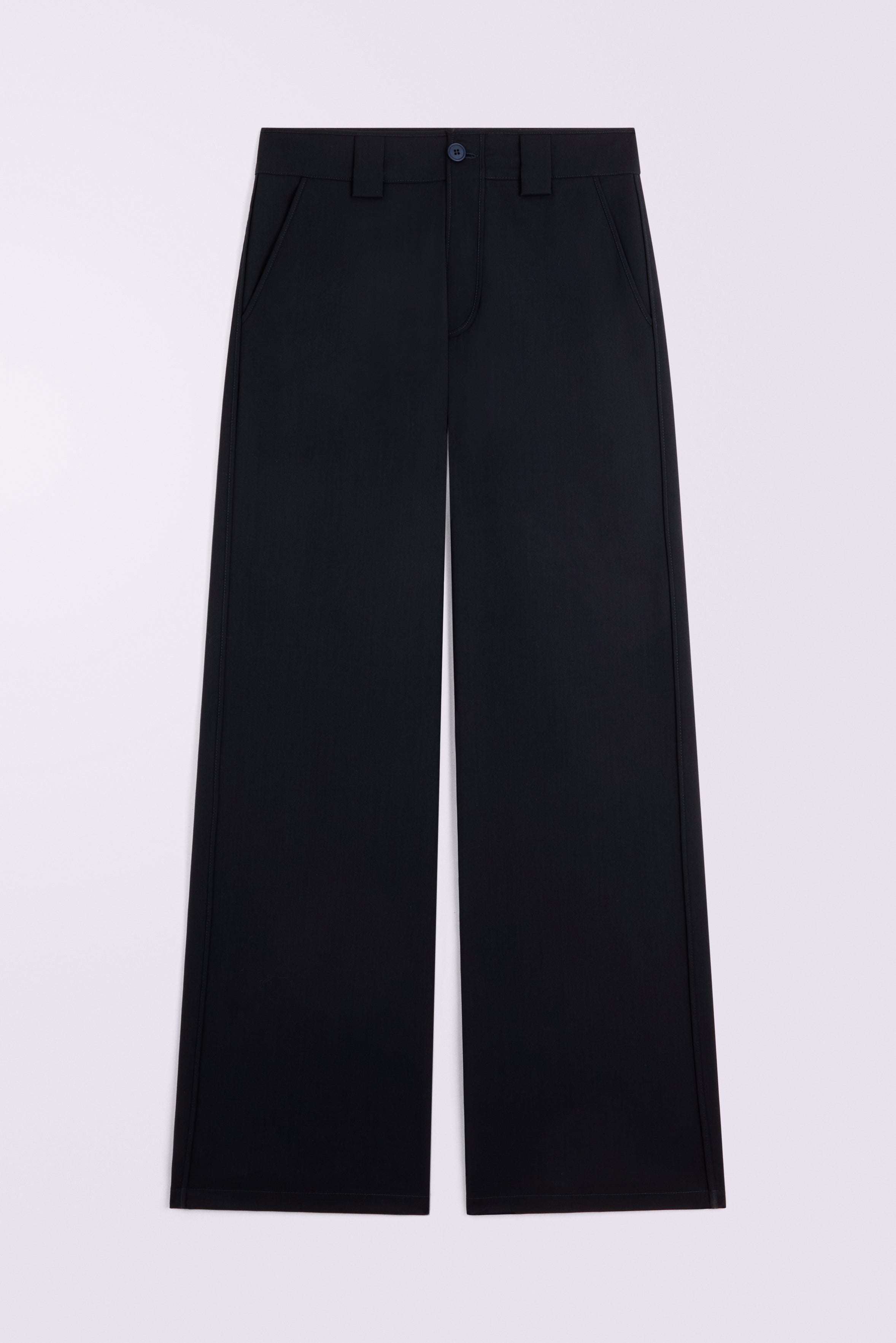 Light Wool Trousers Navy