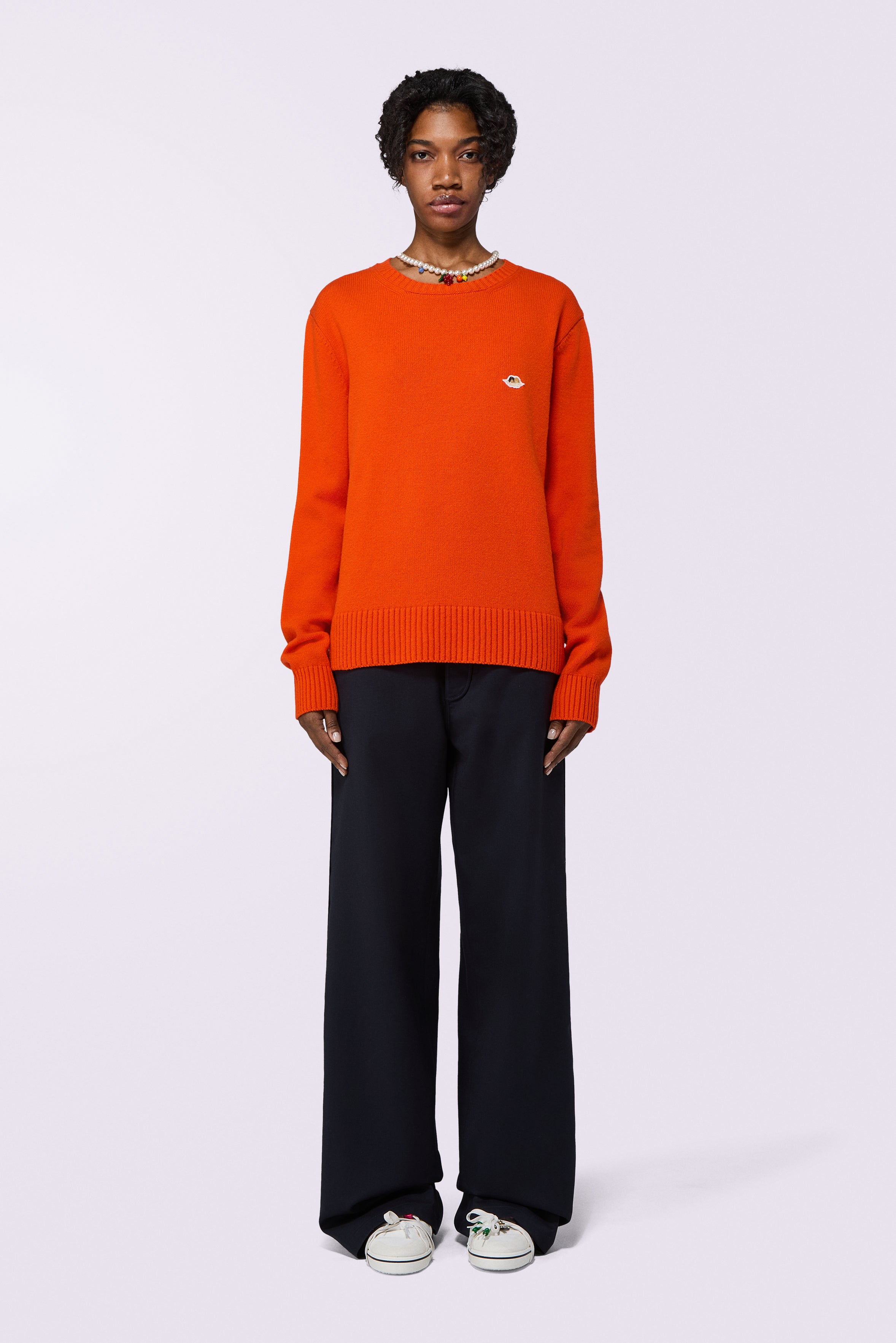 Angels Patch Knit Jumper Orange