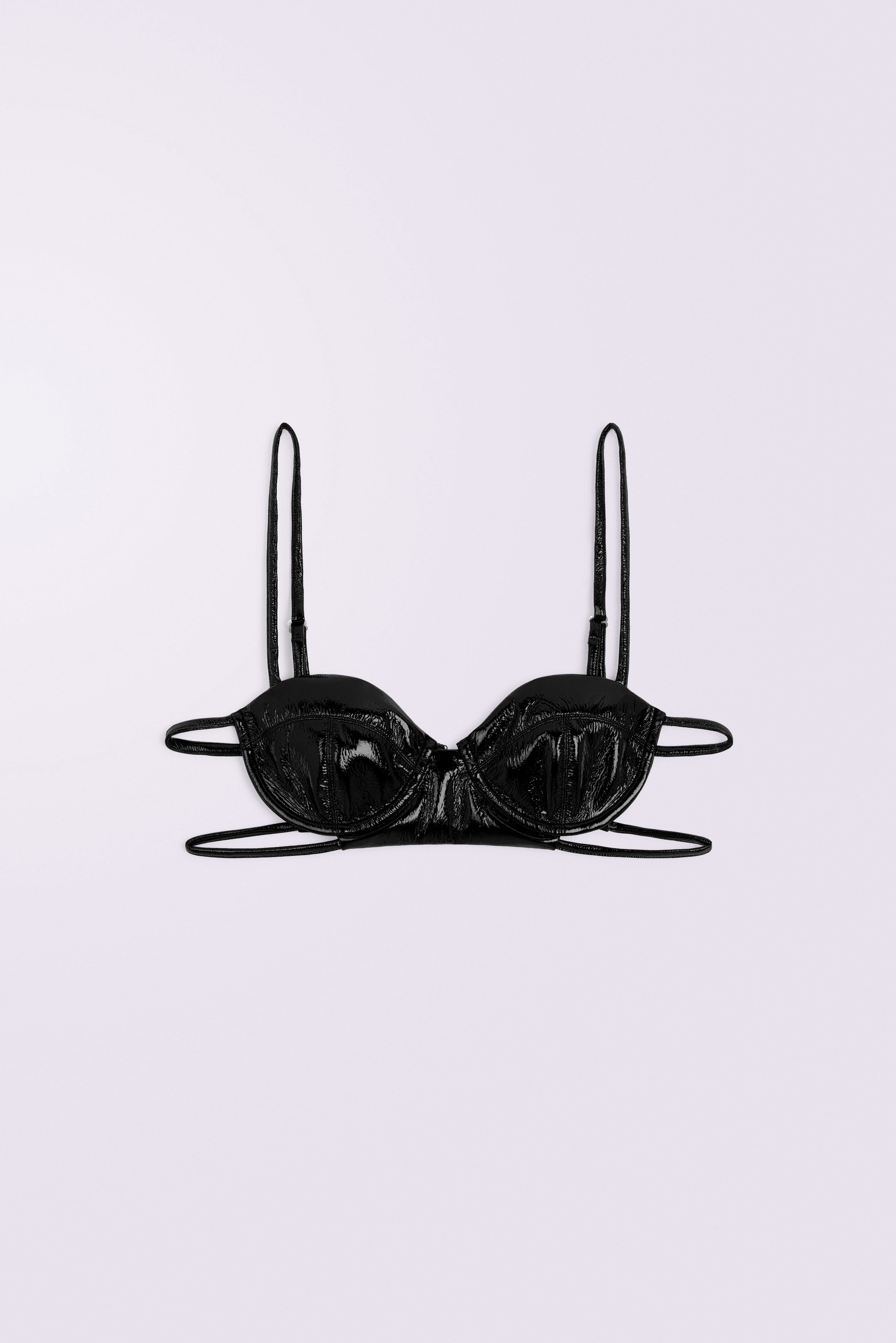 Vinyl Bralette Top Black | Fiorucci Official Online Store