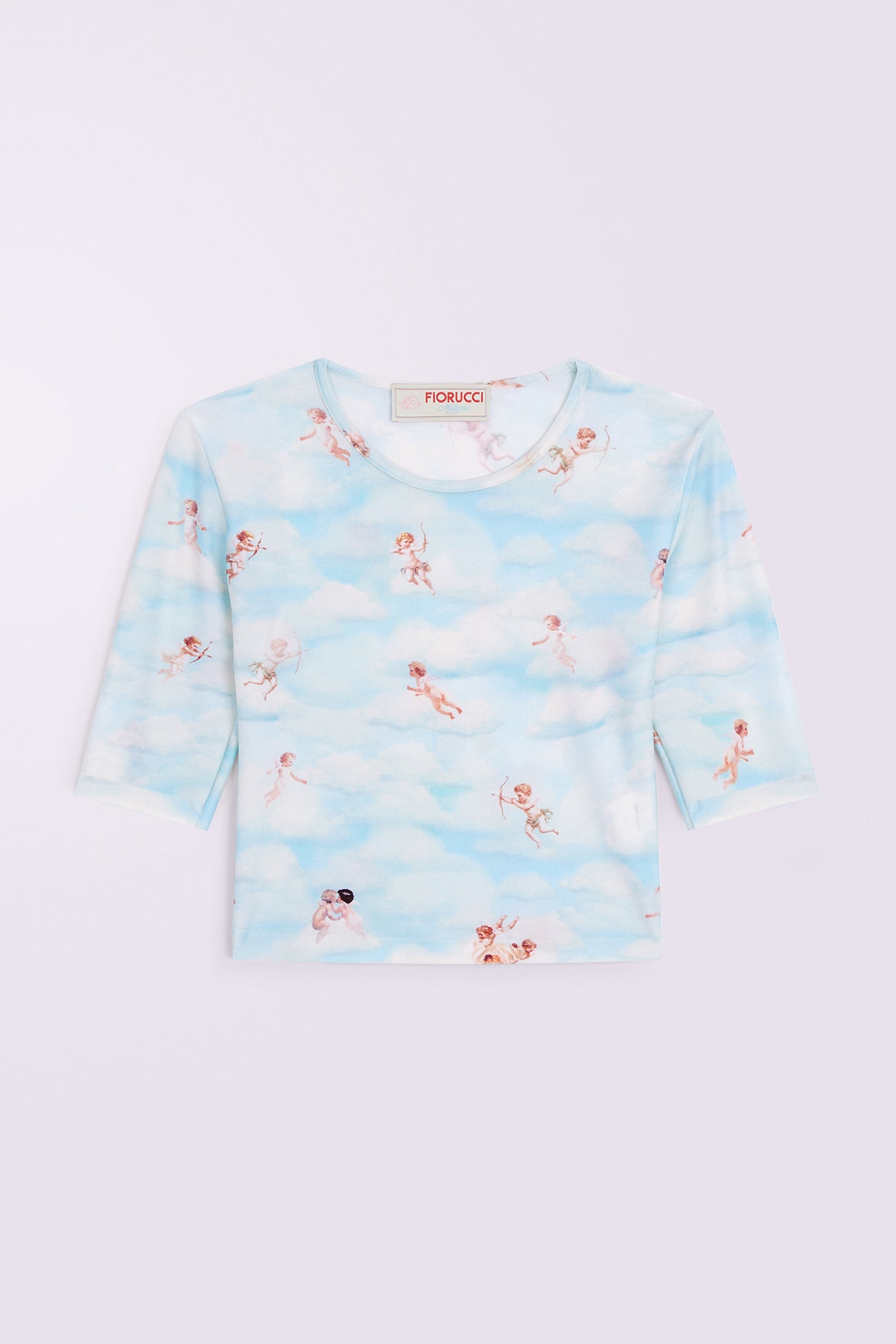 Beatitudo Print Crop Top Blue