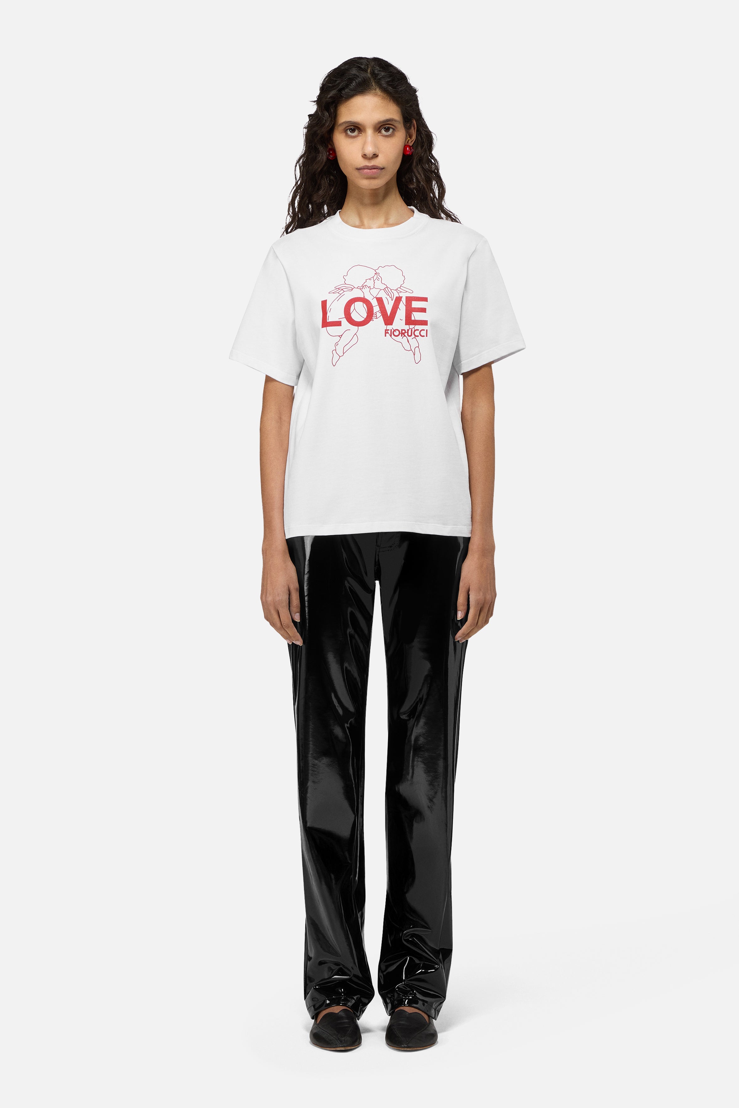 Straight Fit Vinyl Trousers Black