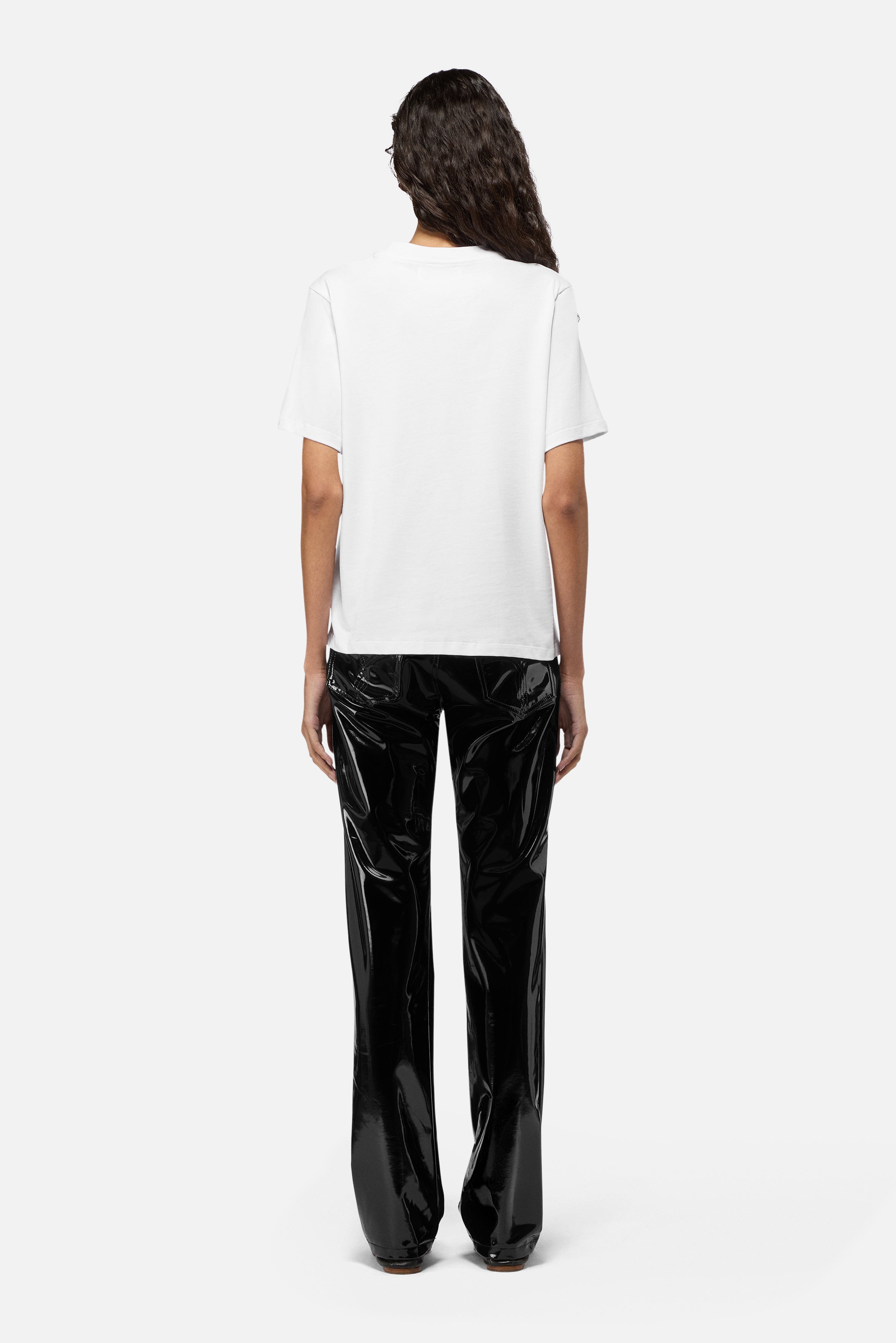 Straight Fit Vinyl Trousers Black