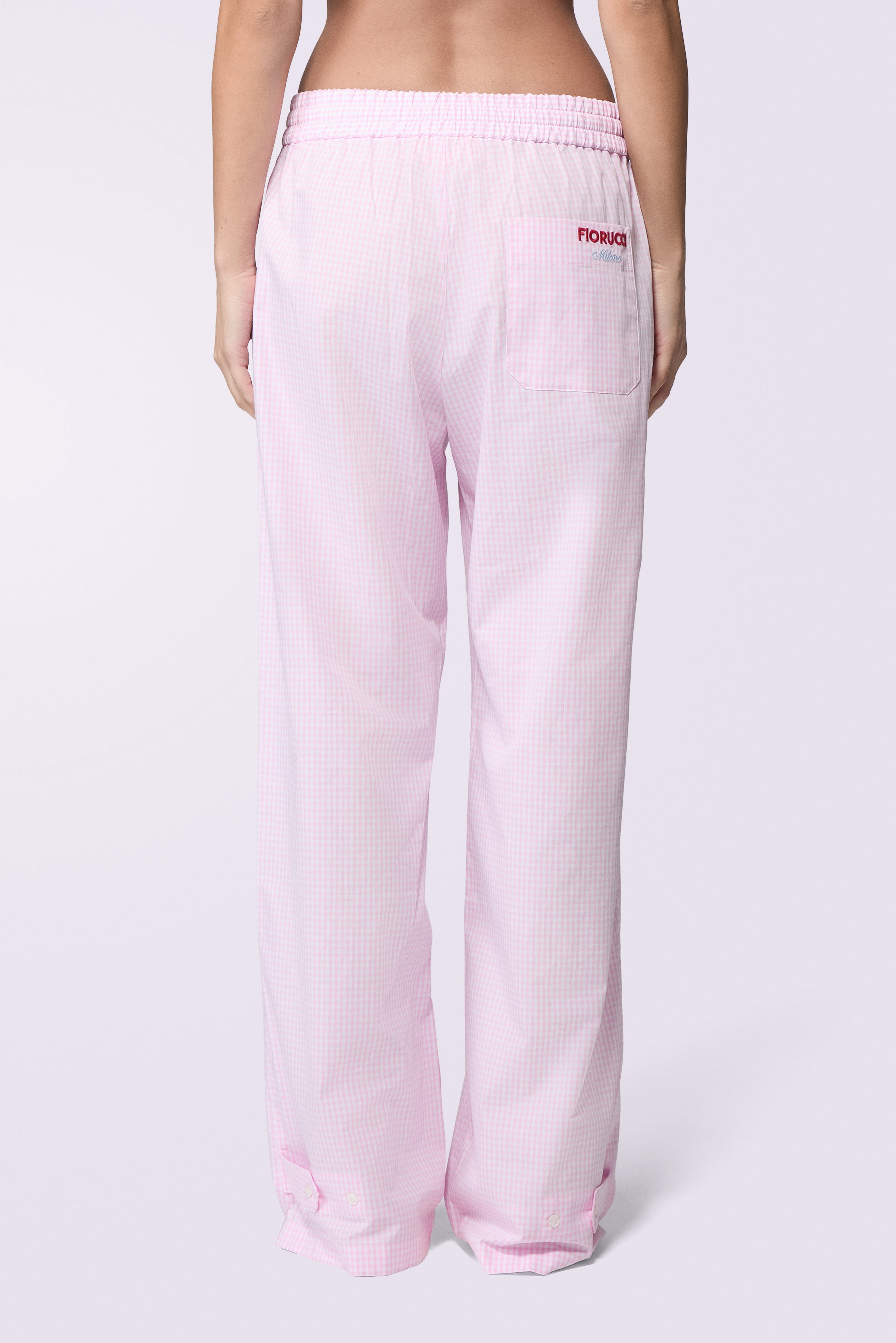 Gingham Logo Trousers Pink