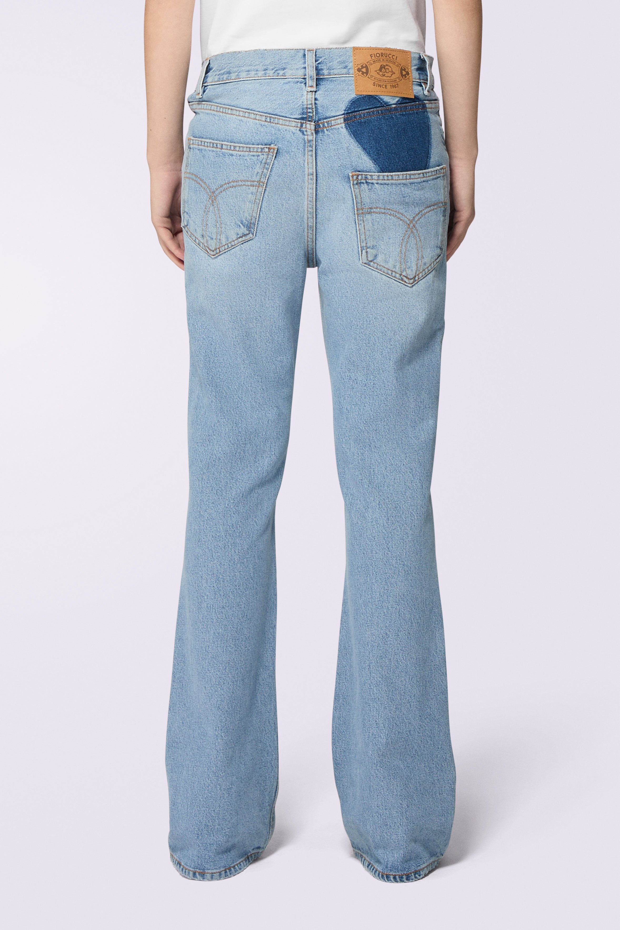 Heart Flare Jeans Light Blue