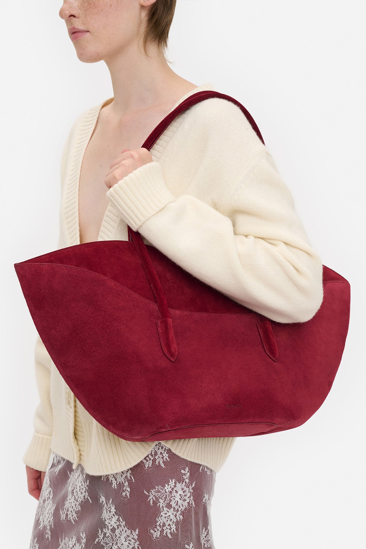 Suede Lips Tote Bag