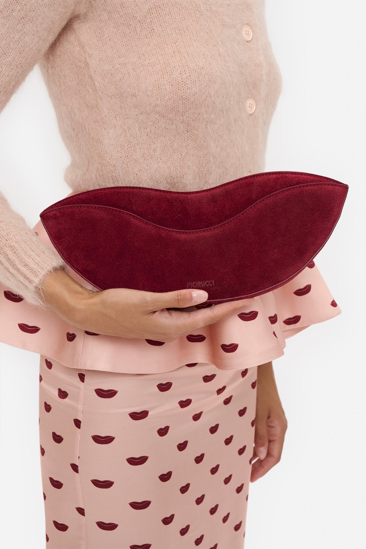 Suede Lips Clutch