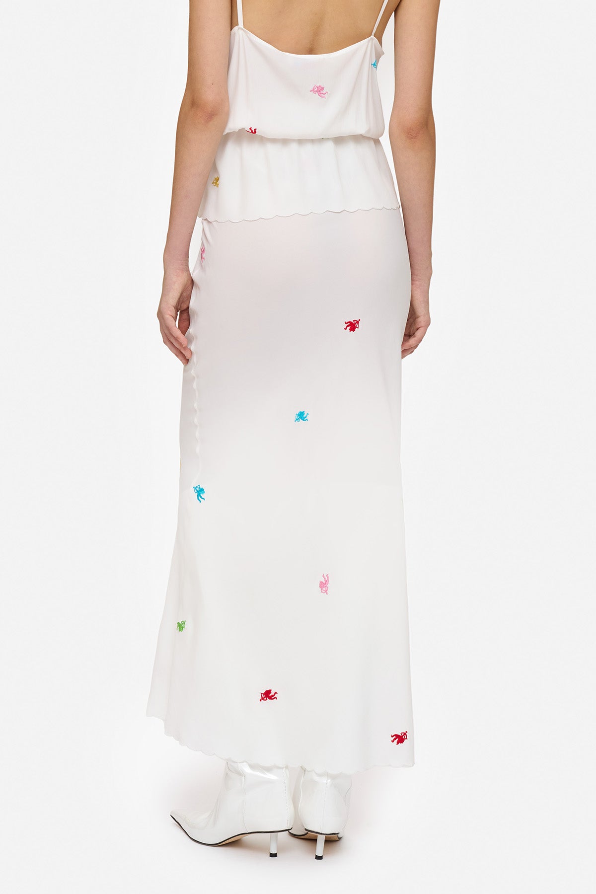 Cupid Embroidered Maxi Skirt