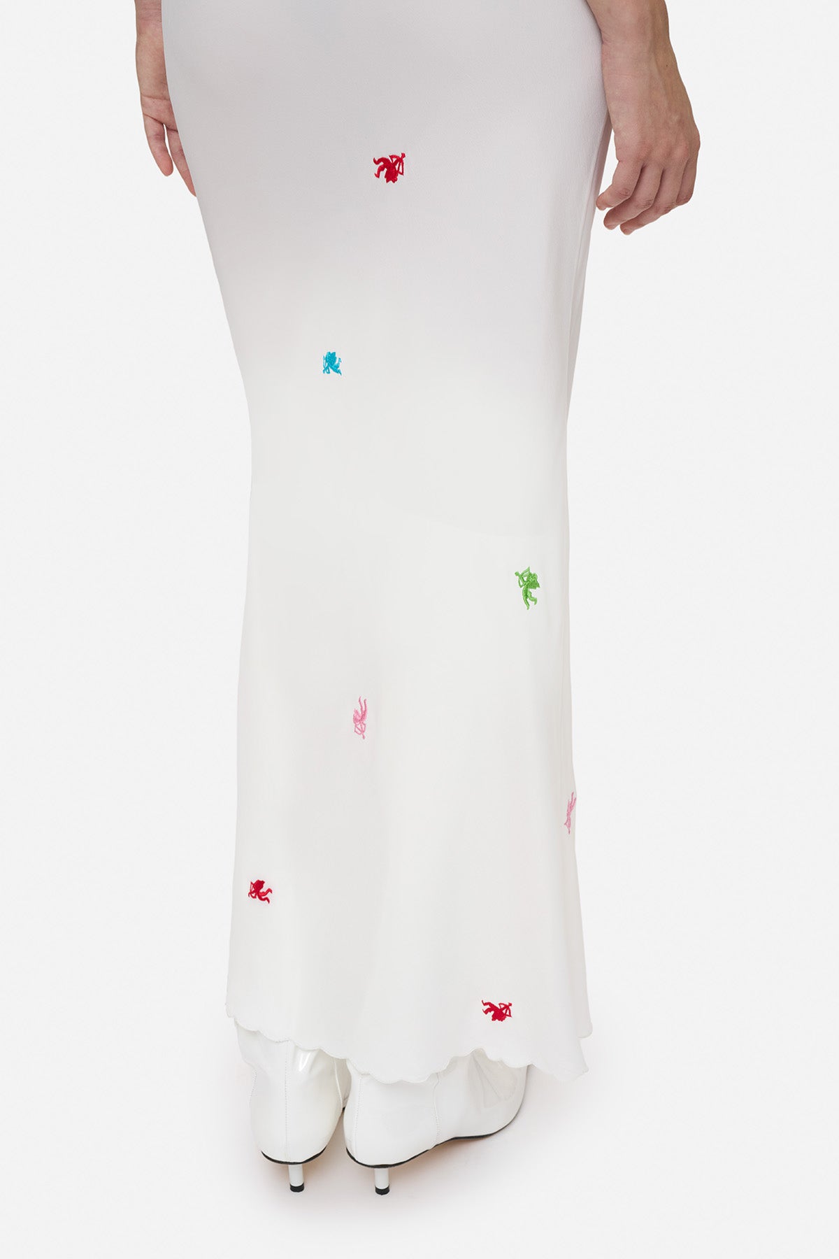 Cupid Embroidered Maxi Skirt