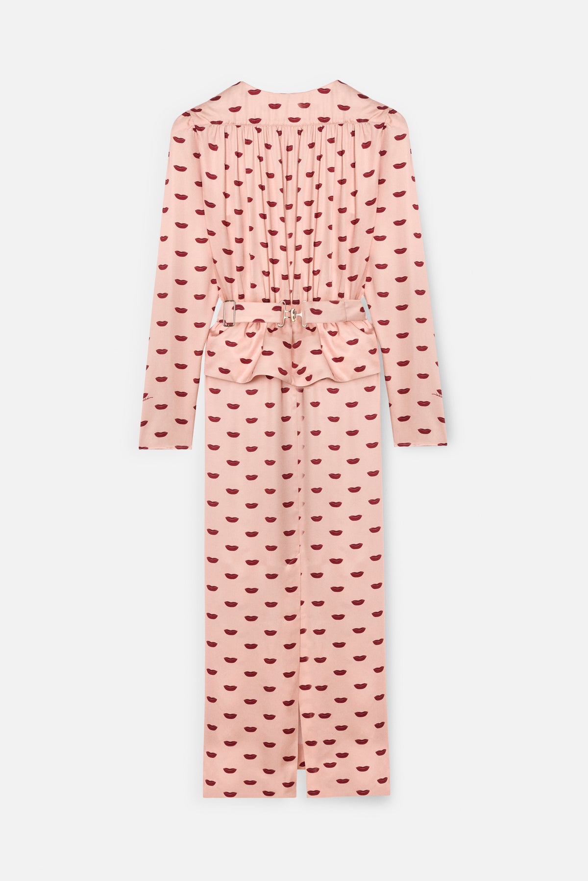 Lips Peplum Midi Dress