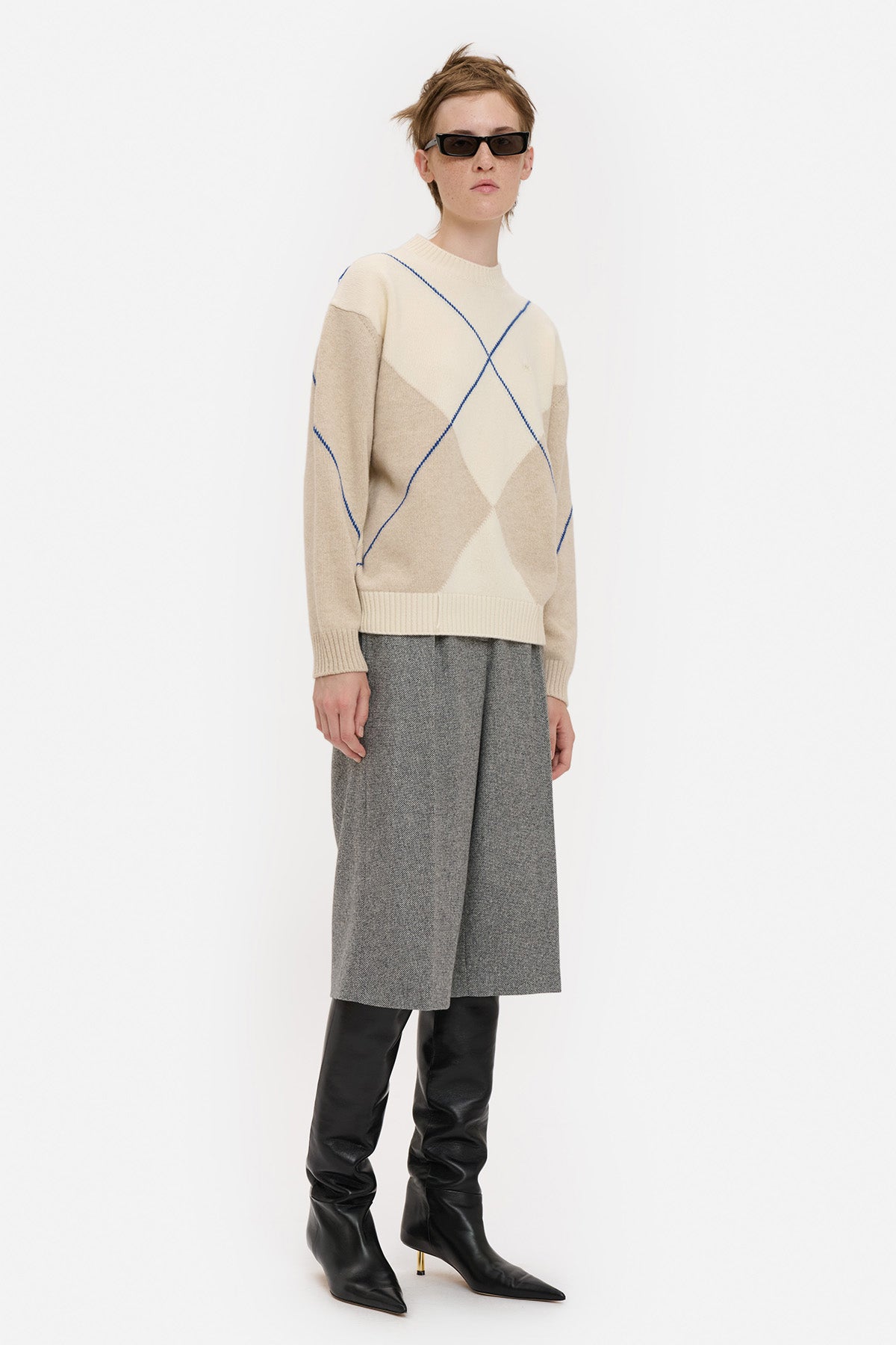Argyle Distressed Sweater
