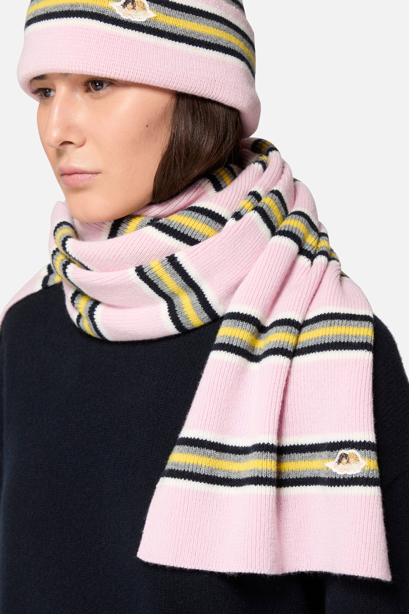 Striped Angels Patch Scarf