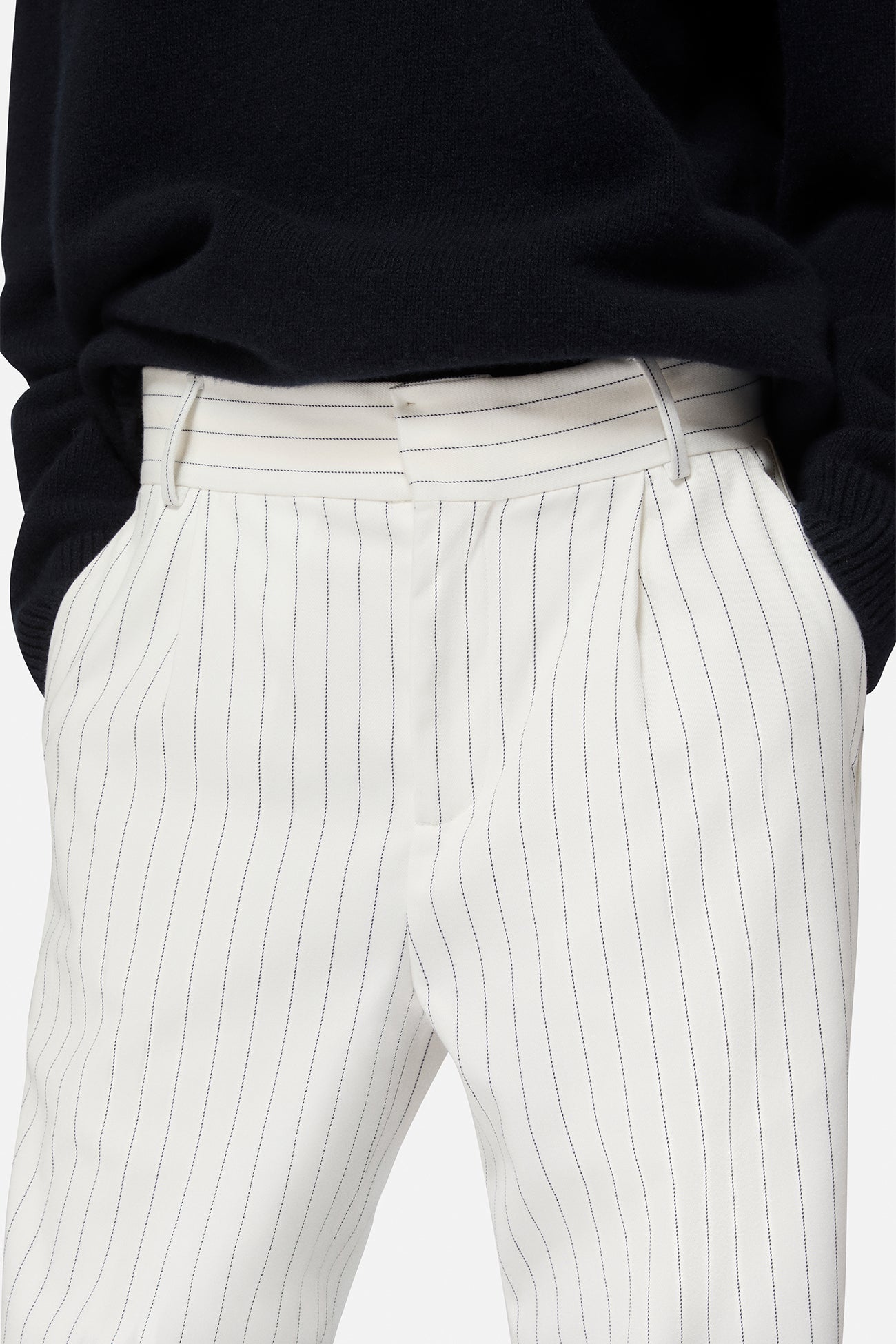 Pinstripe High Waist Trousers