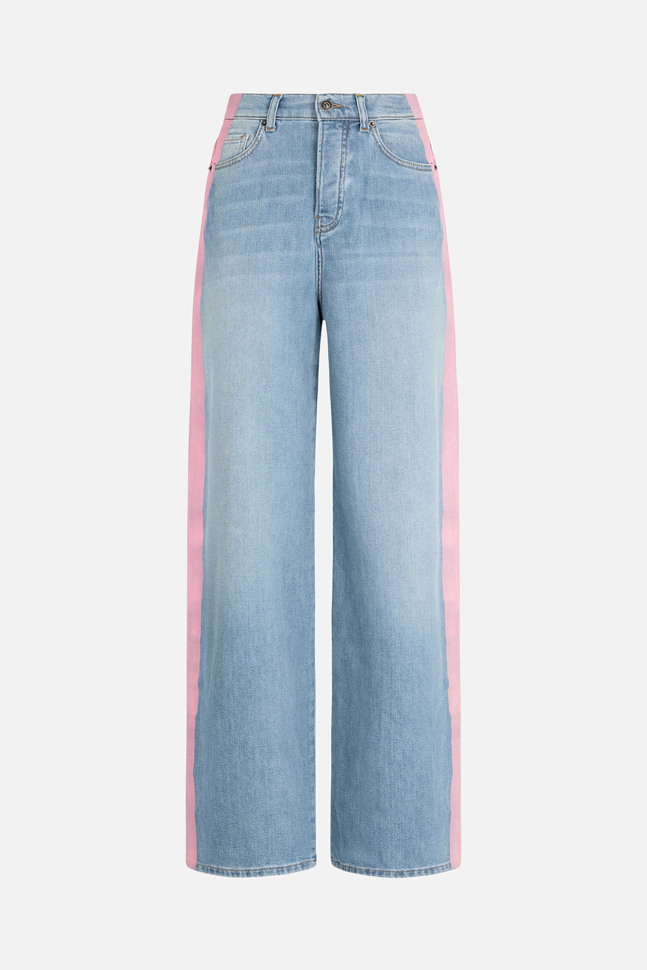Pink Stripe Baggy Jeans