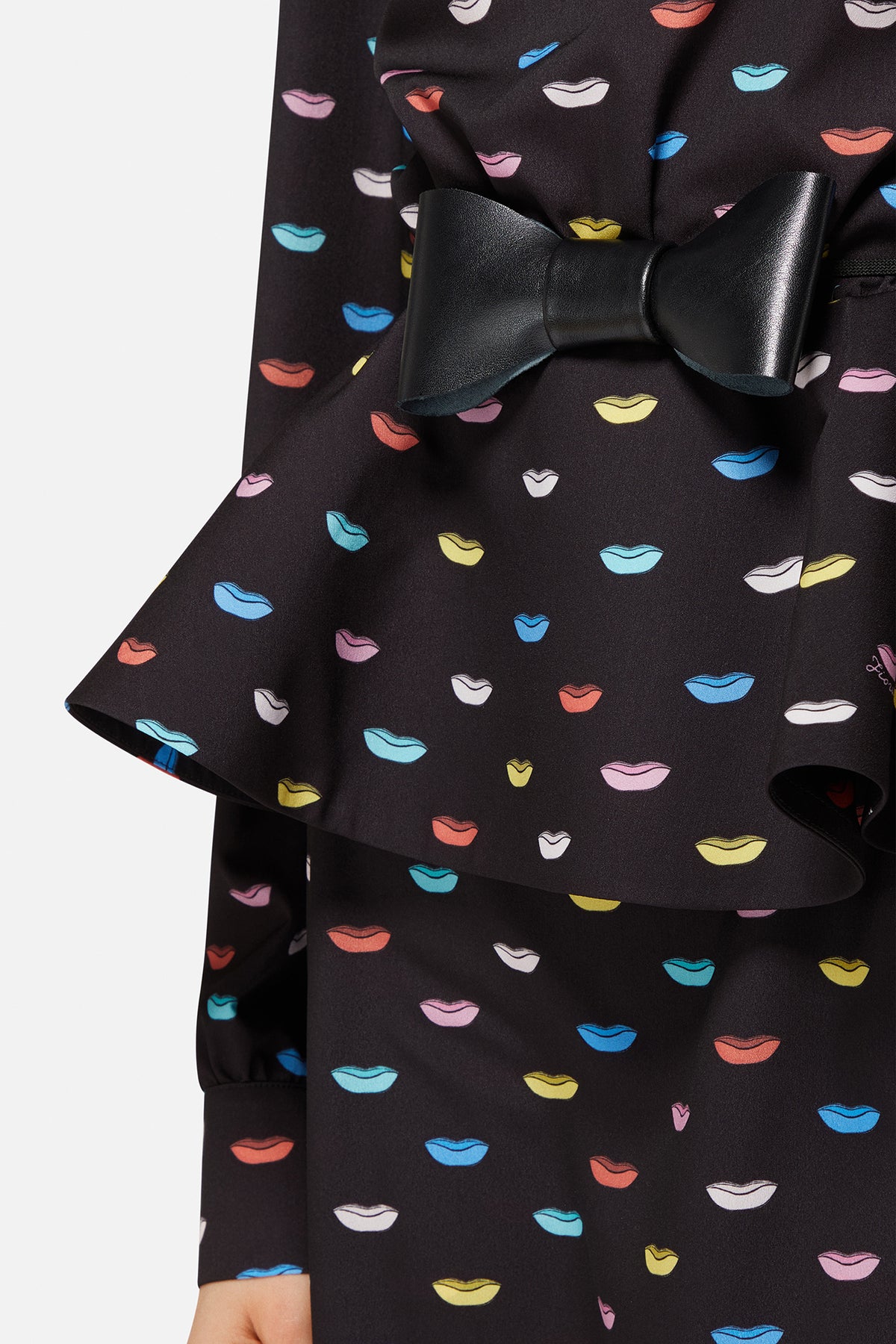 Lips Peplum Mini Dress