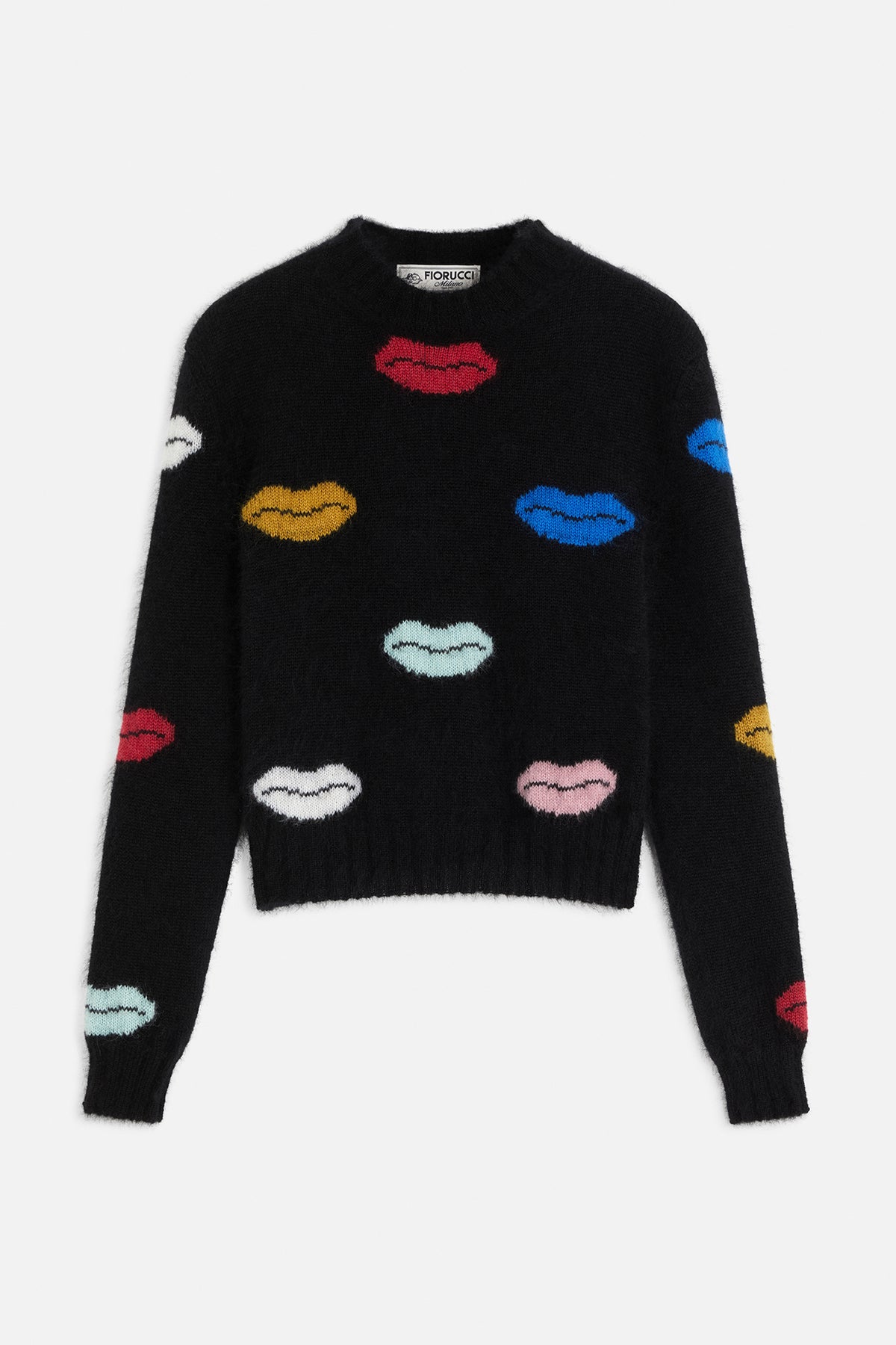 Lips Mohair Cropped Sweater