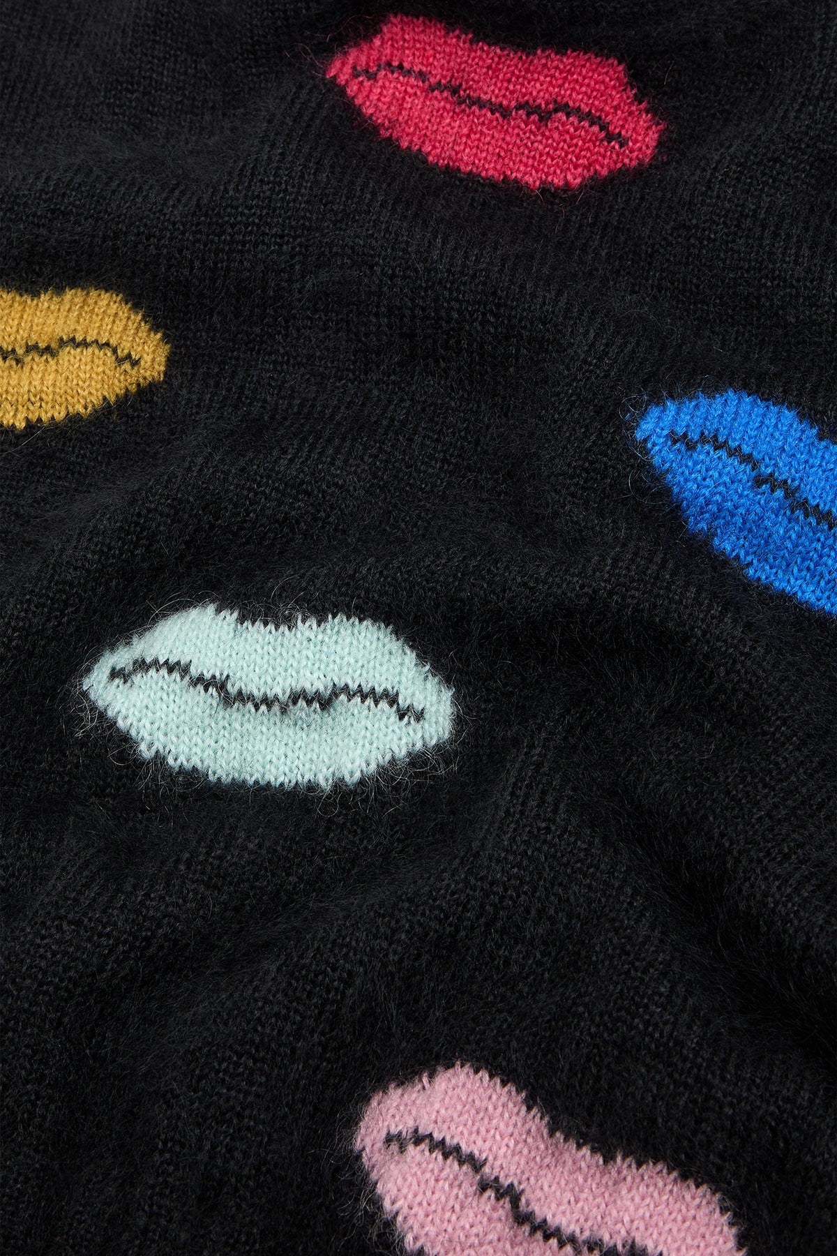 Lips Mohair Cropped Sweater