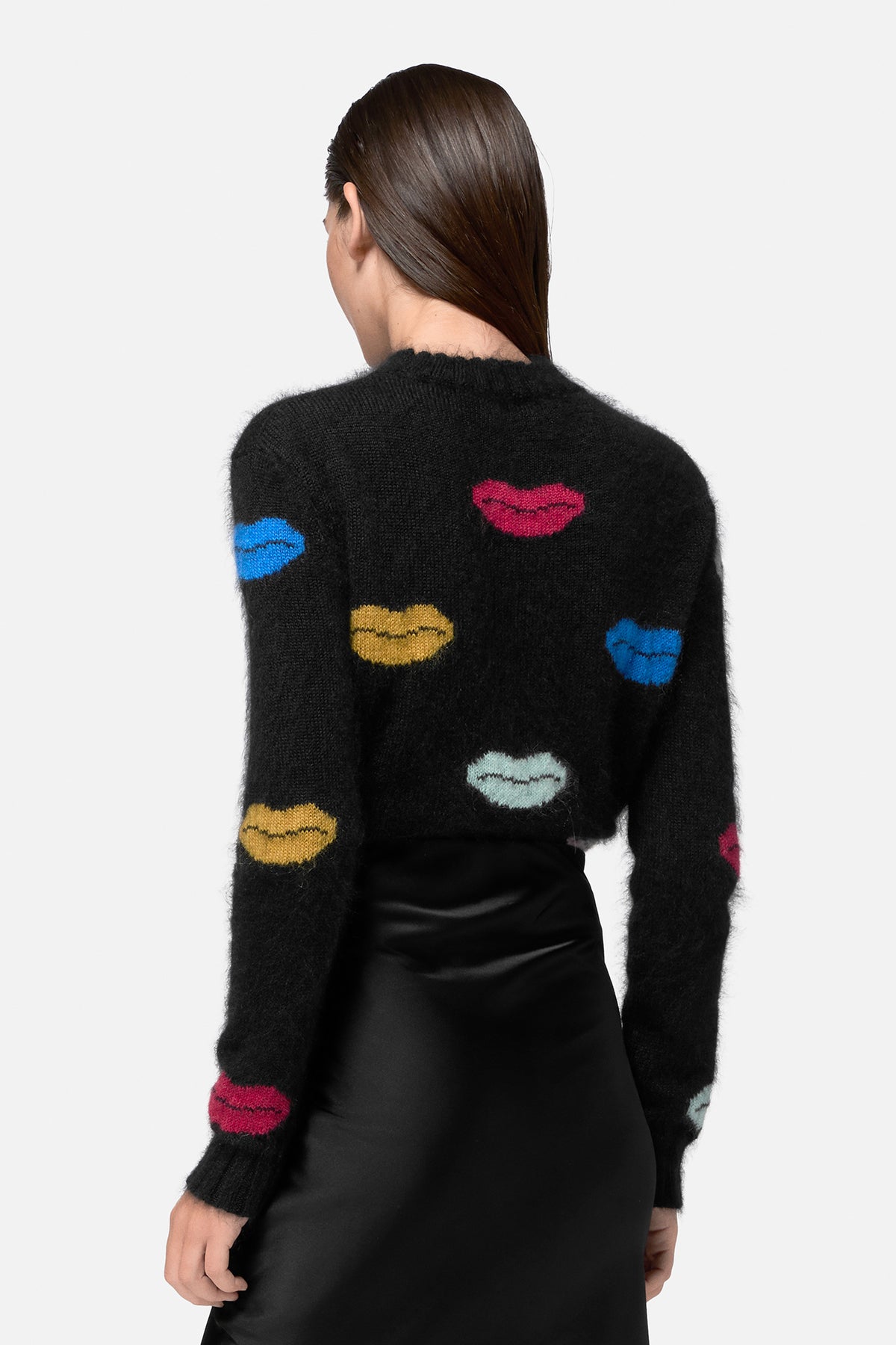 Lips Mohair Cropped Sweater