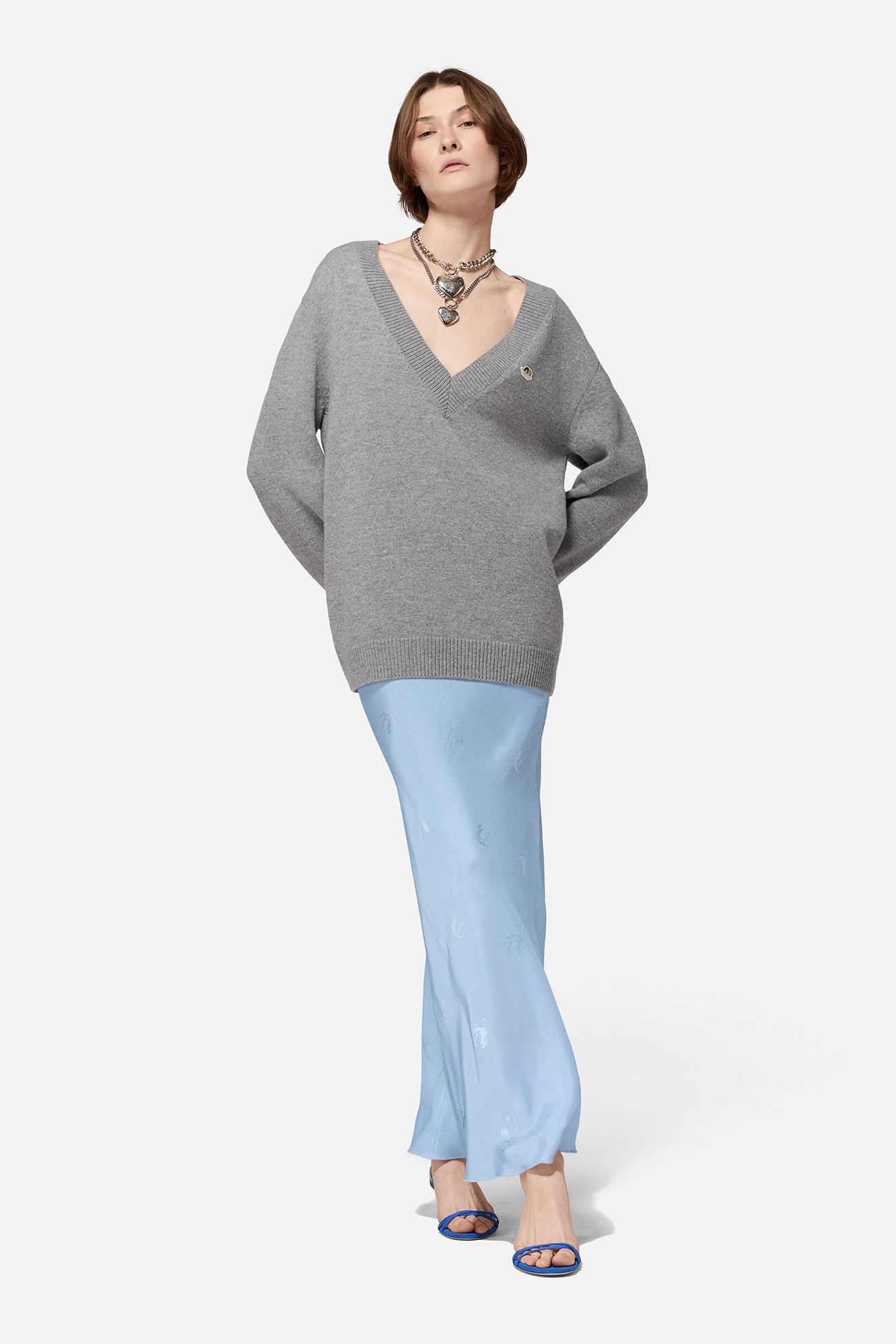 Maglione a V Patch Angeli