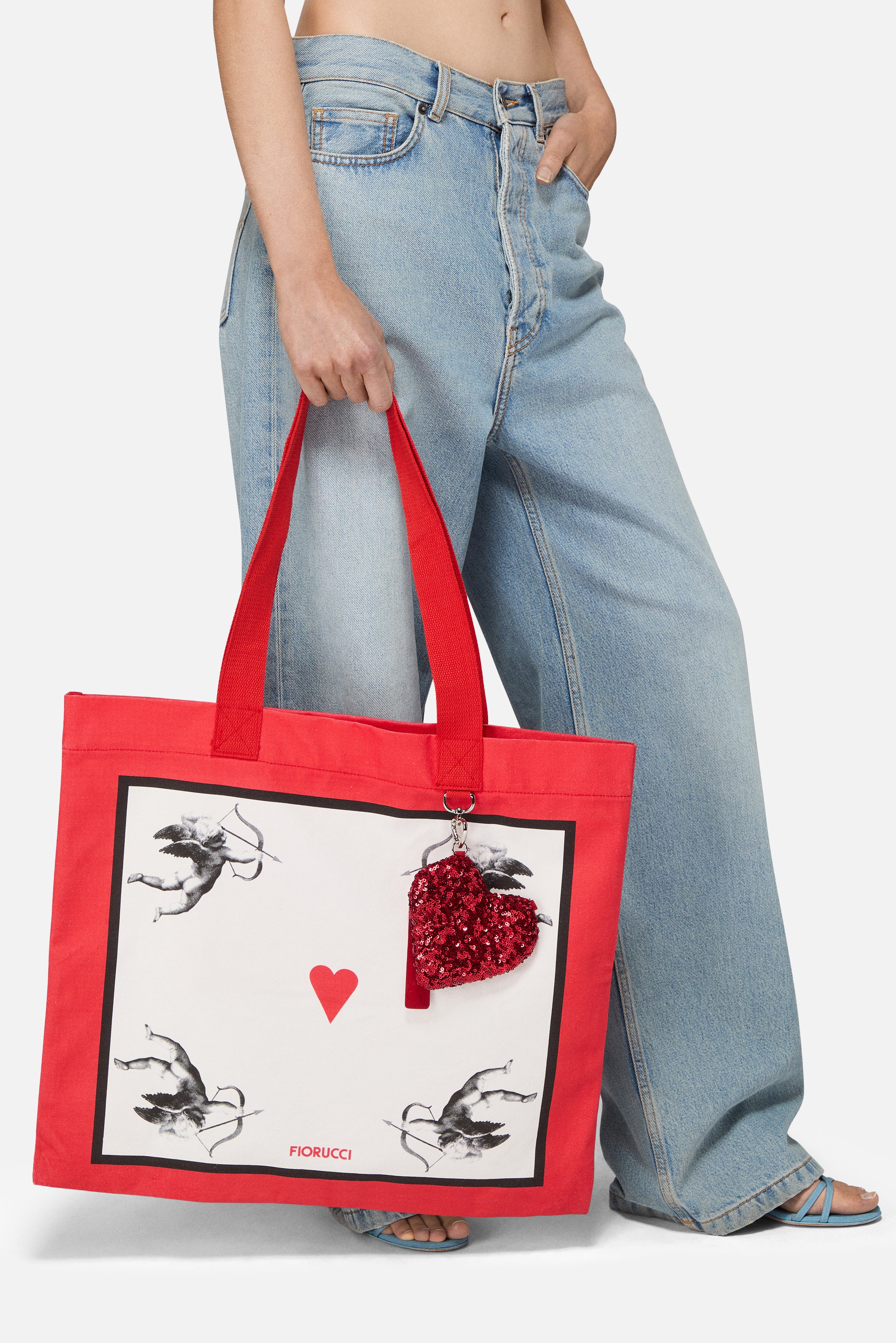 Double Cupid Tote Bag Red