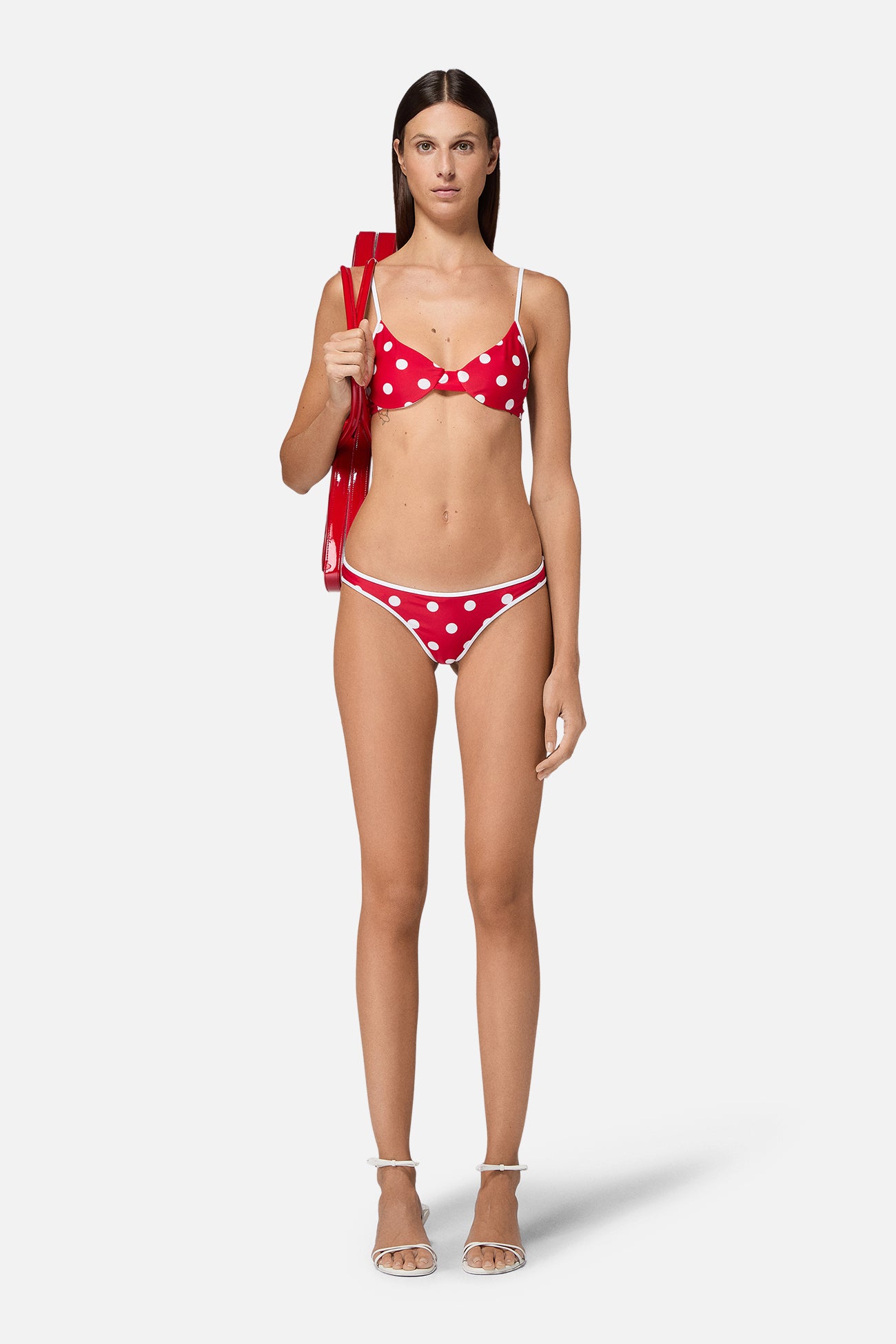 Polka Dot Bikini Bottom Red