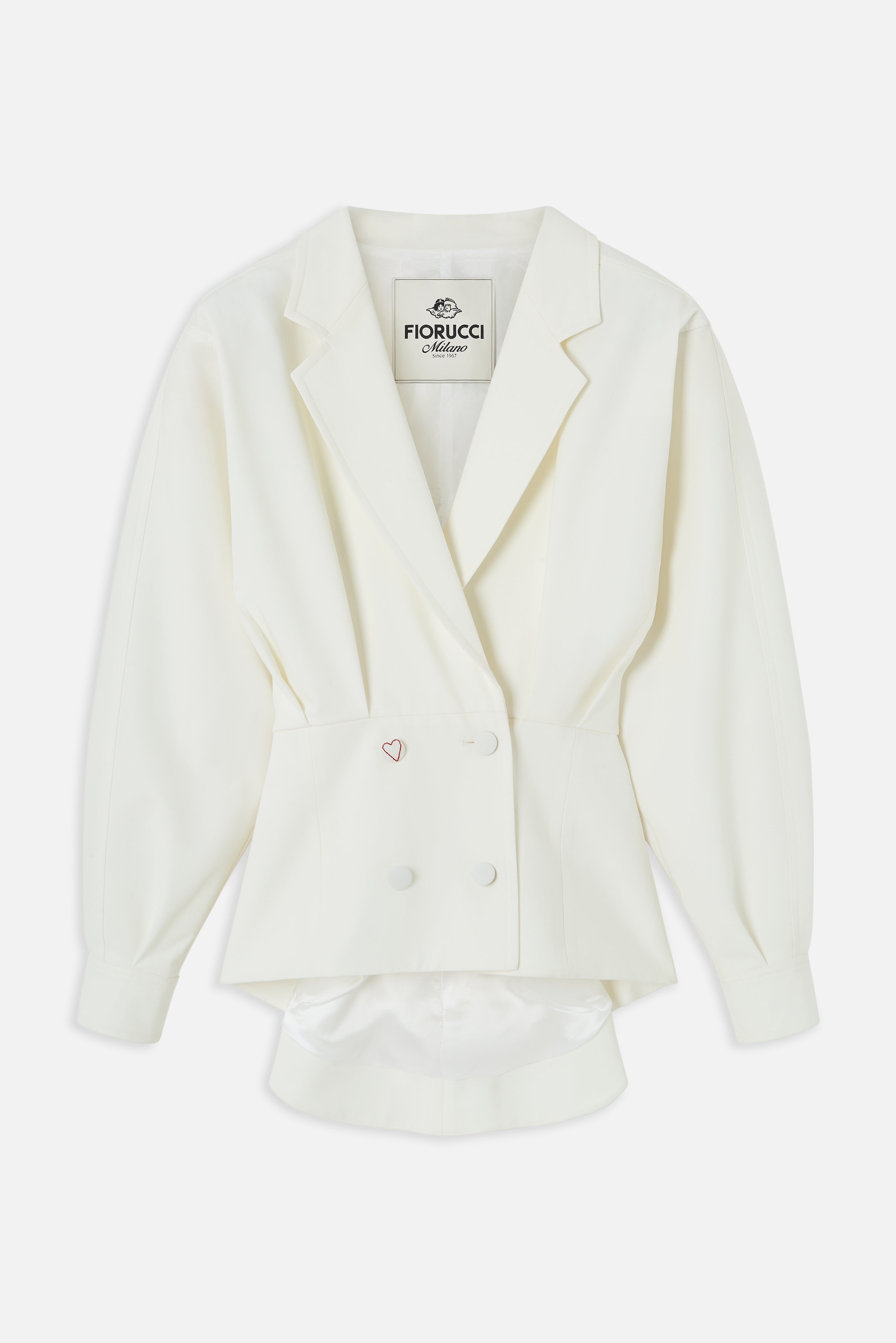 Puff Sleeve Cropped Blazer White