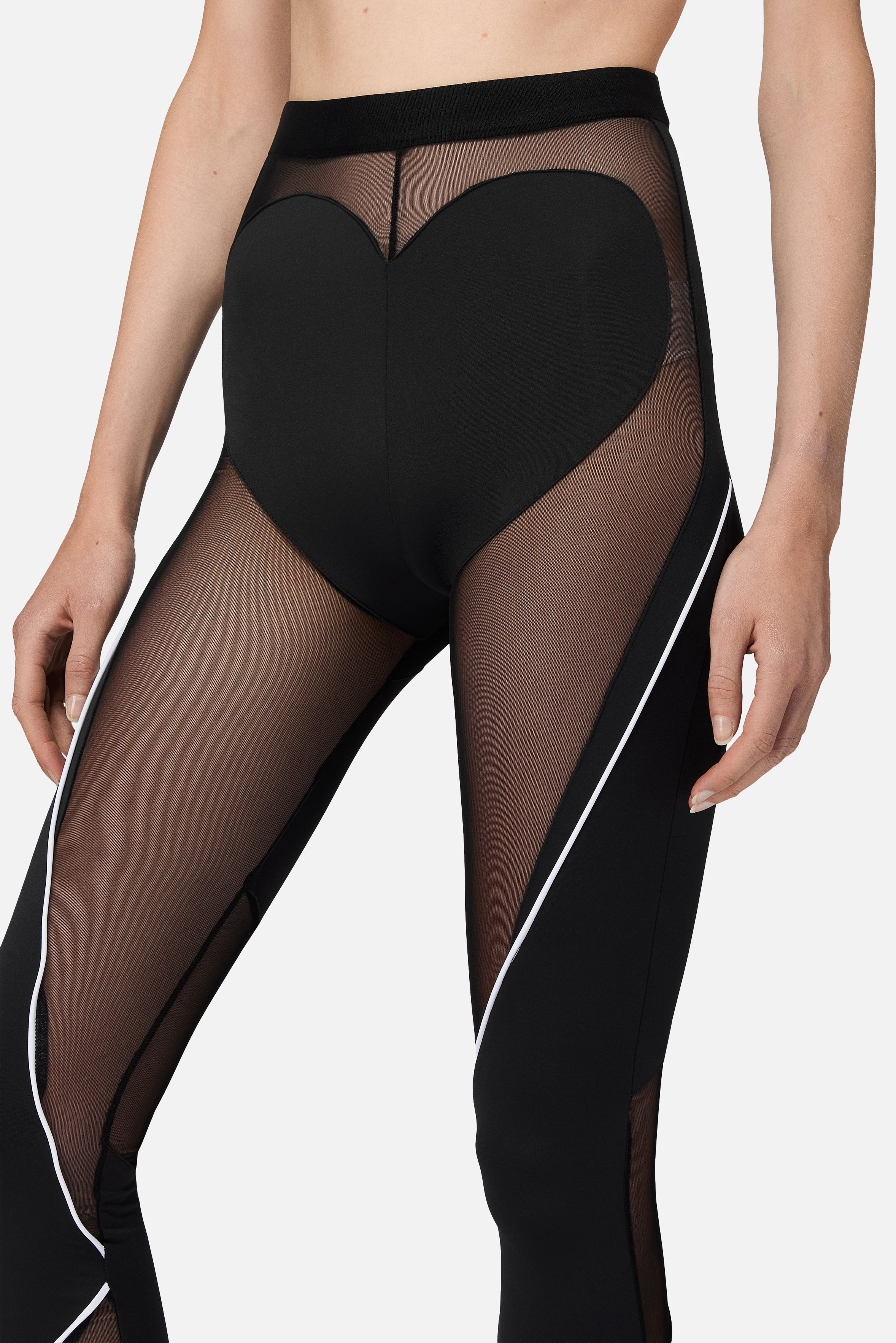 Heartline Contrast Leggings Black