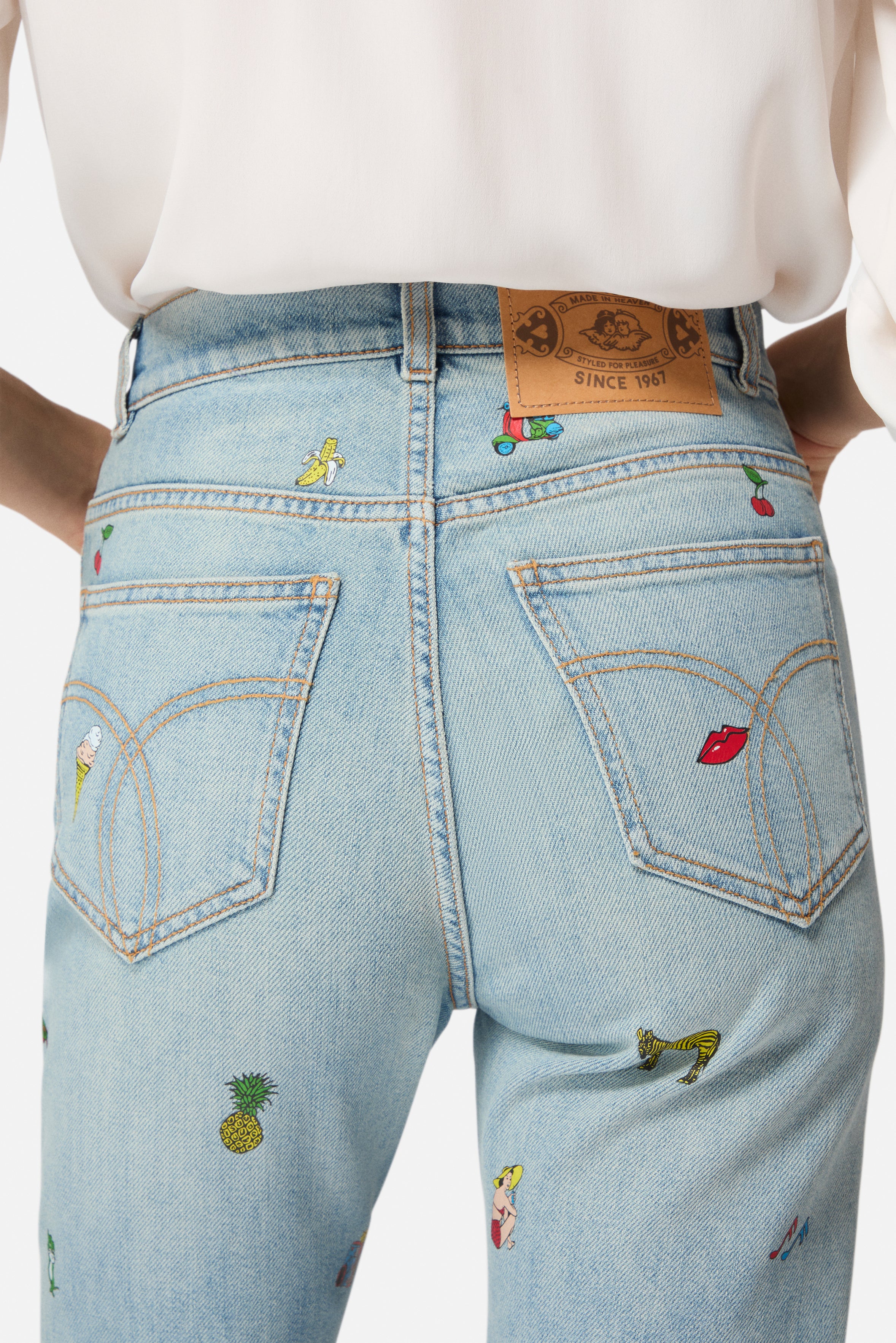 Toys Print Wide Leg Jeans Light Blue