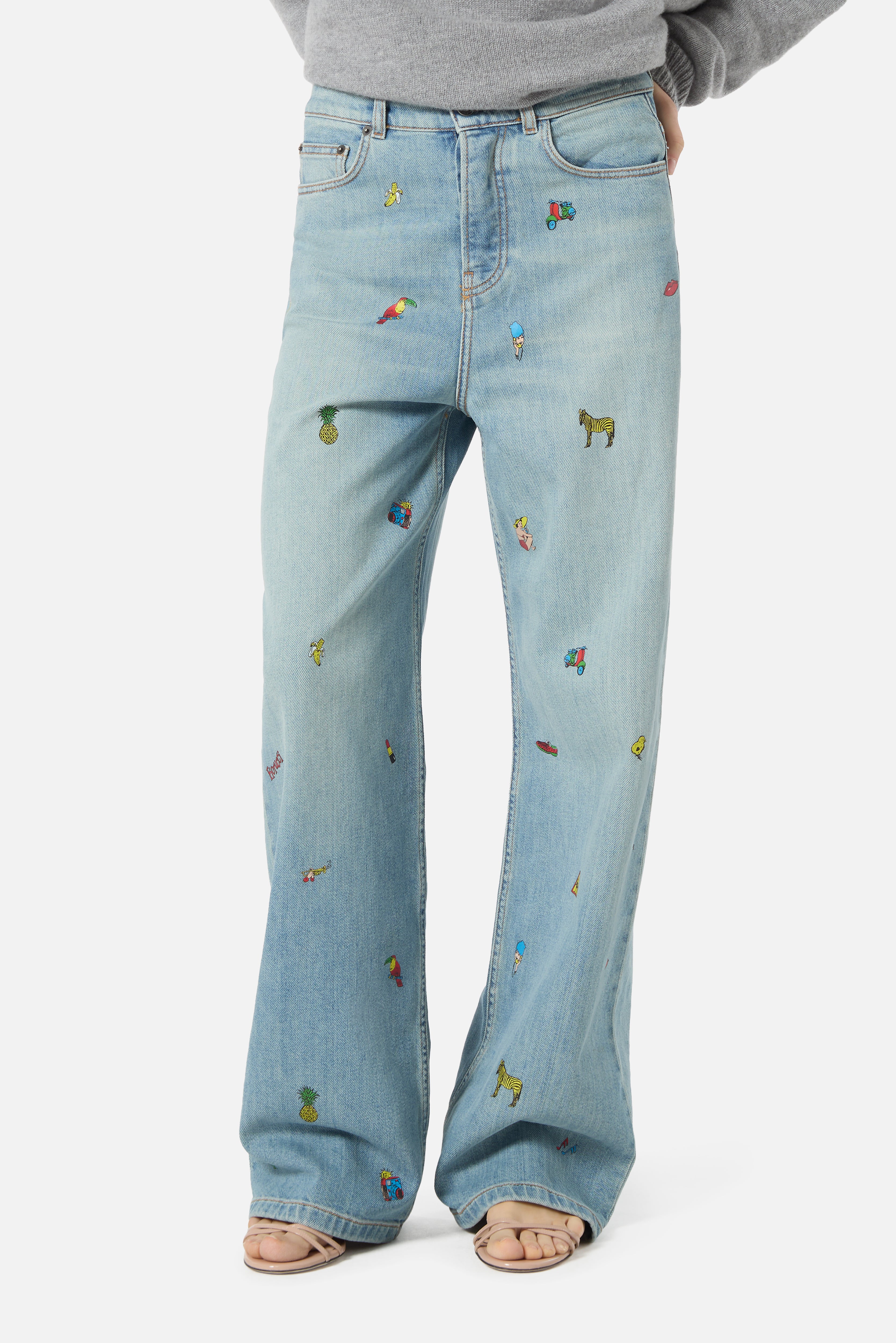 Toys Print Baggy Jeans Light Blue