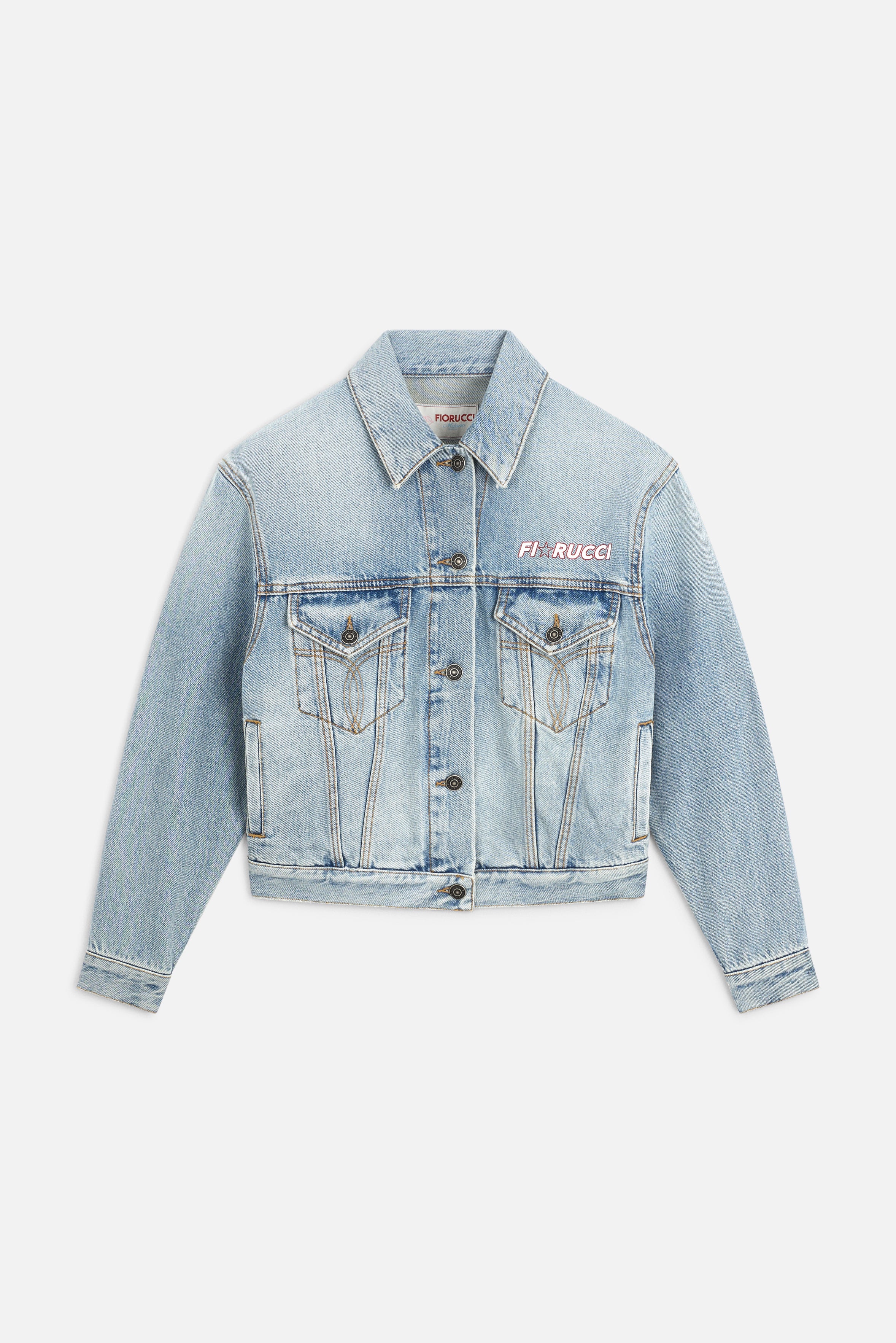 Star Logo Denim Jacket Light Blue