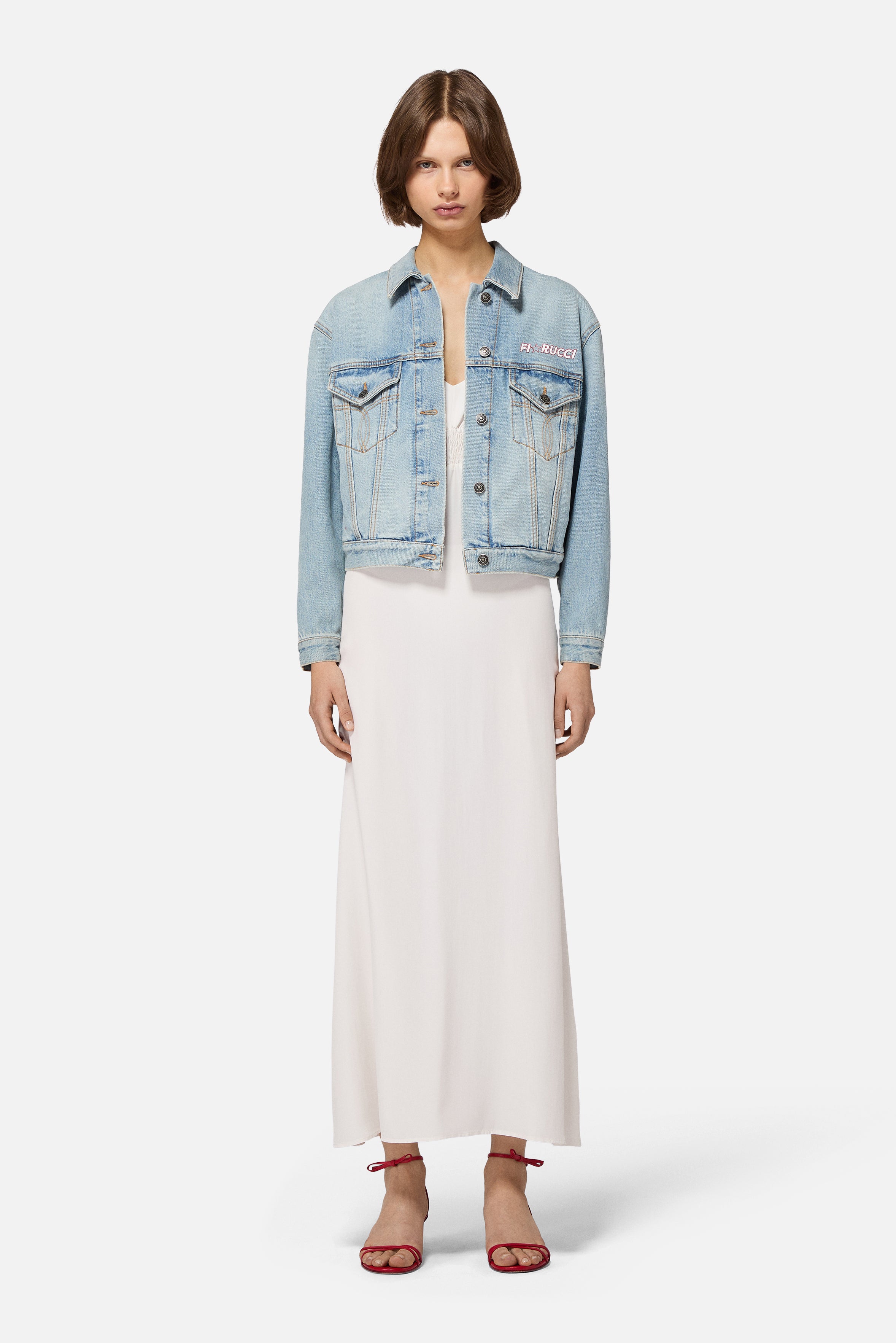 Star Logo Denim Jacket Light Blue