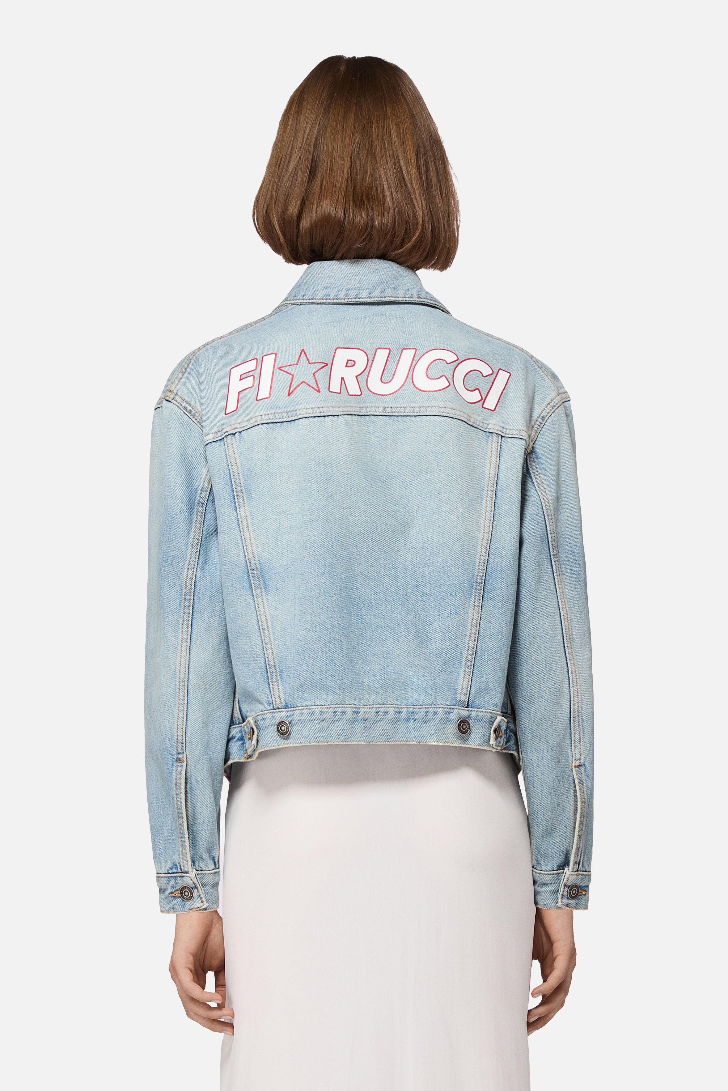 Star Logo Denim Jacket Light Blue