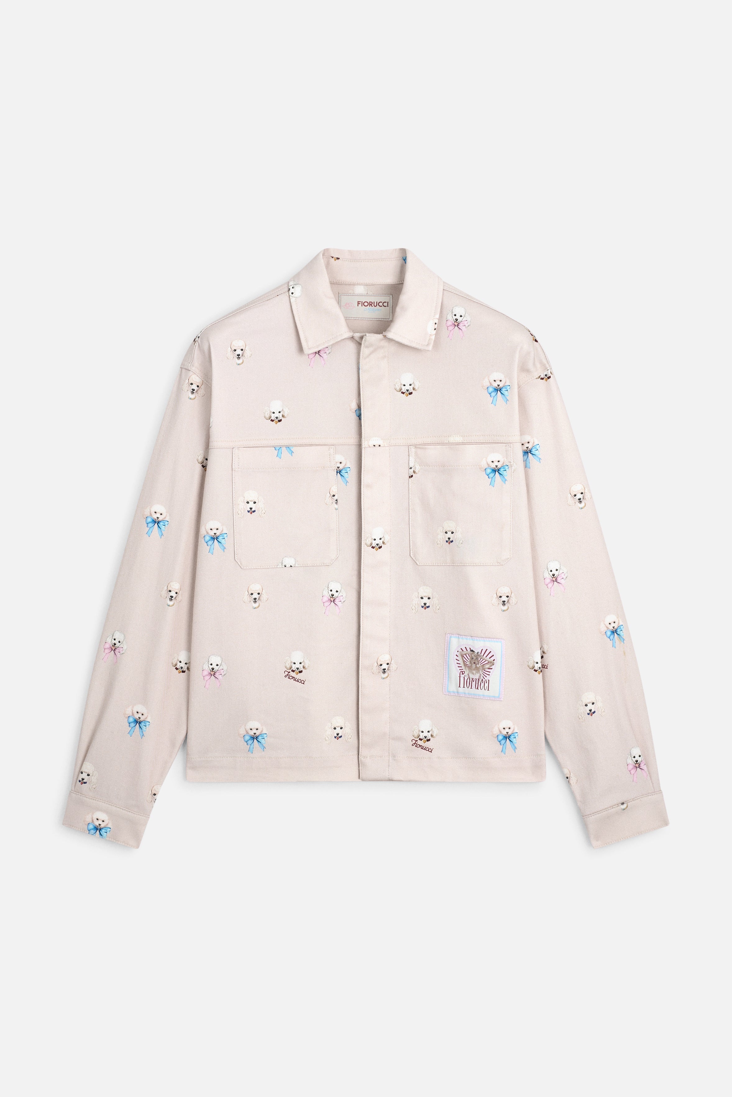 Poodle Print Cotton Jacket Pink