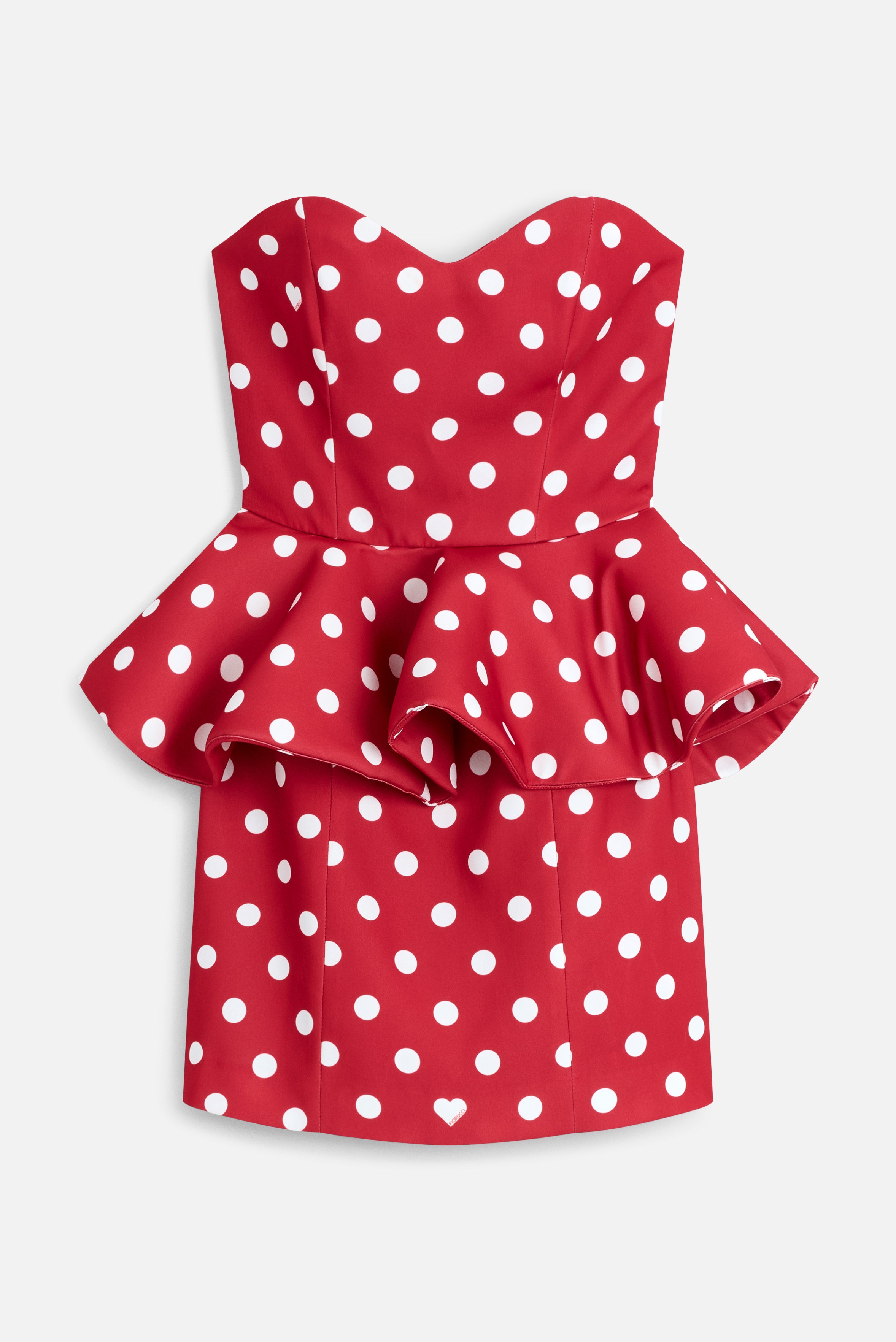 Mini Abito a Pois con Balza Rosso