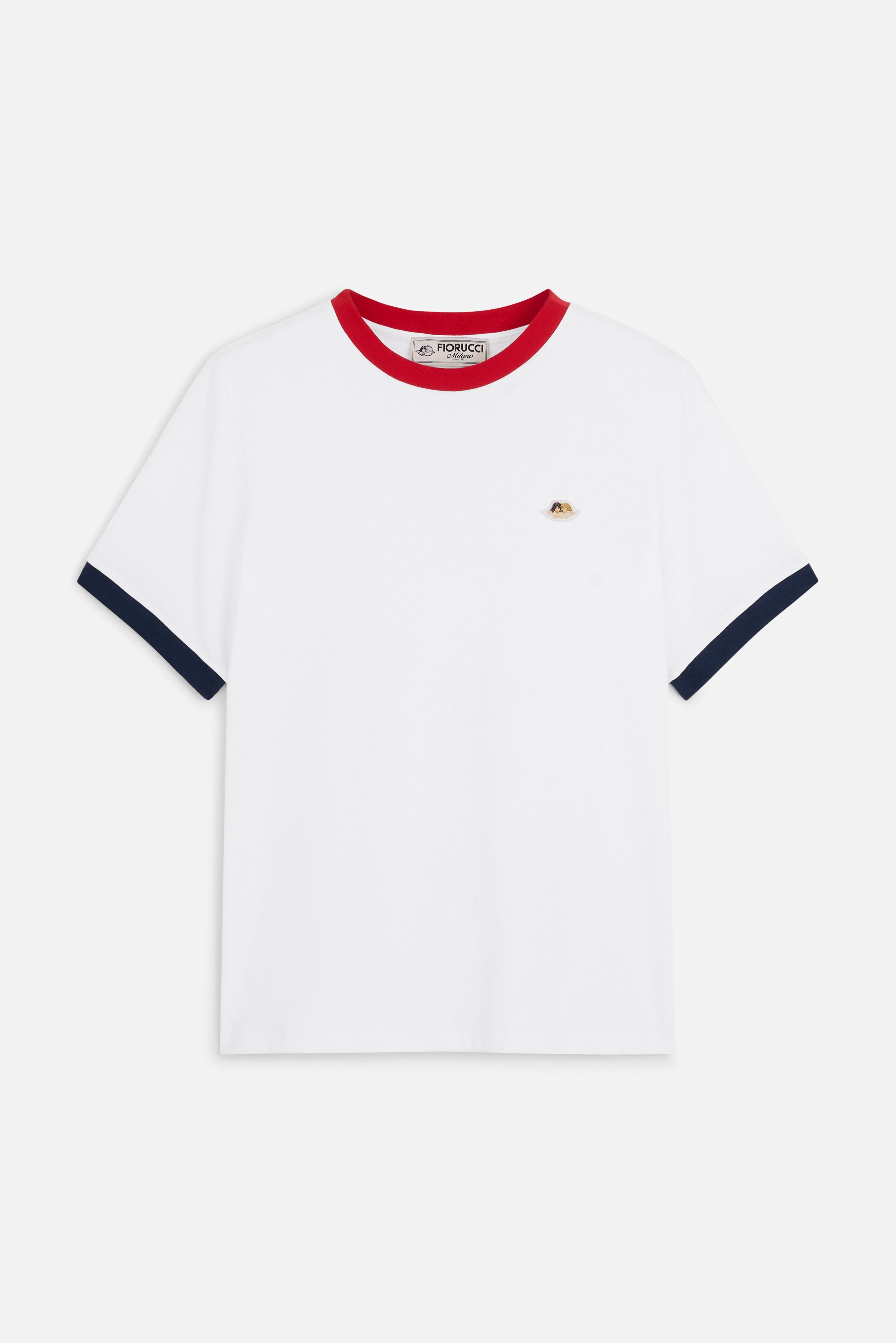 Contrast Trims Angels Patch Regular T-Shirt White