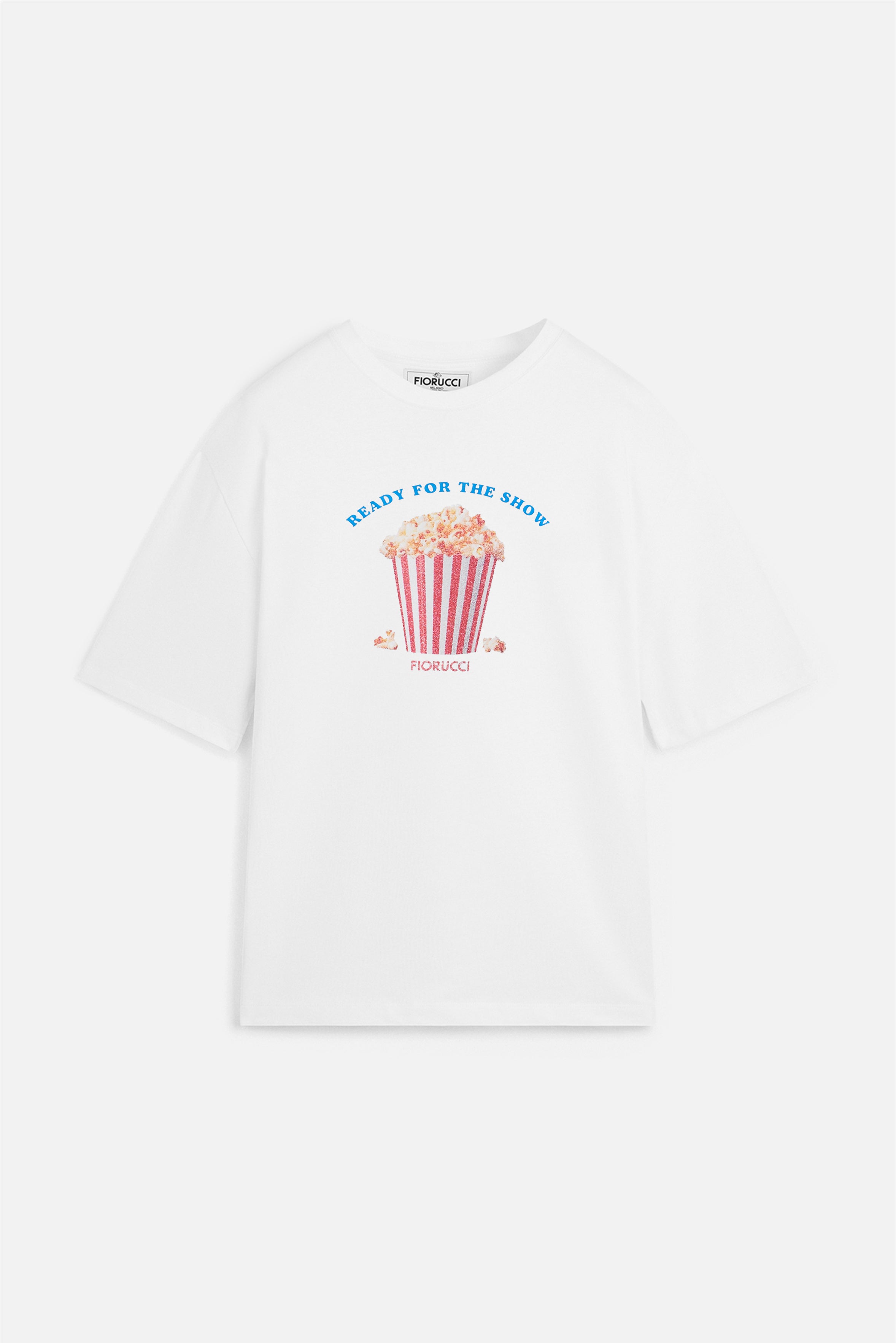 Popcorn Print Relaxed T-Shirt White