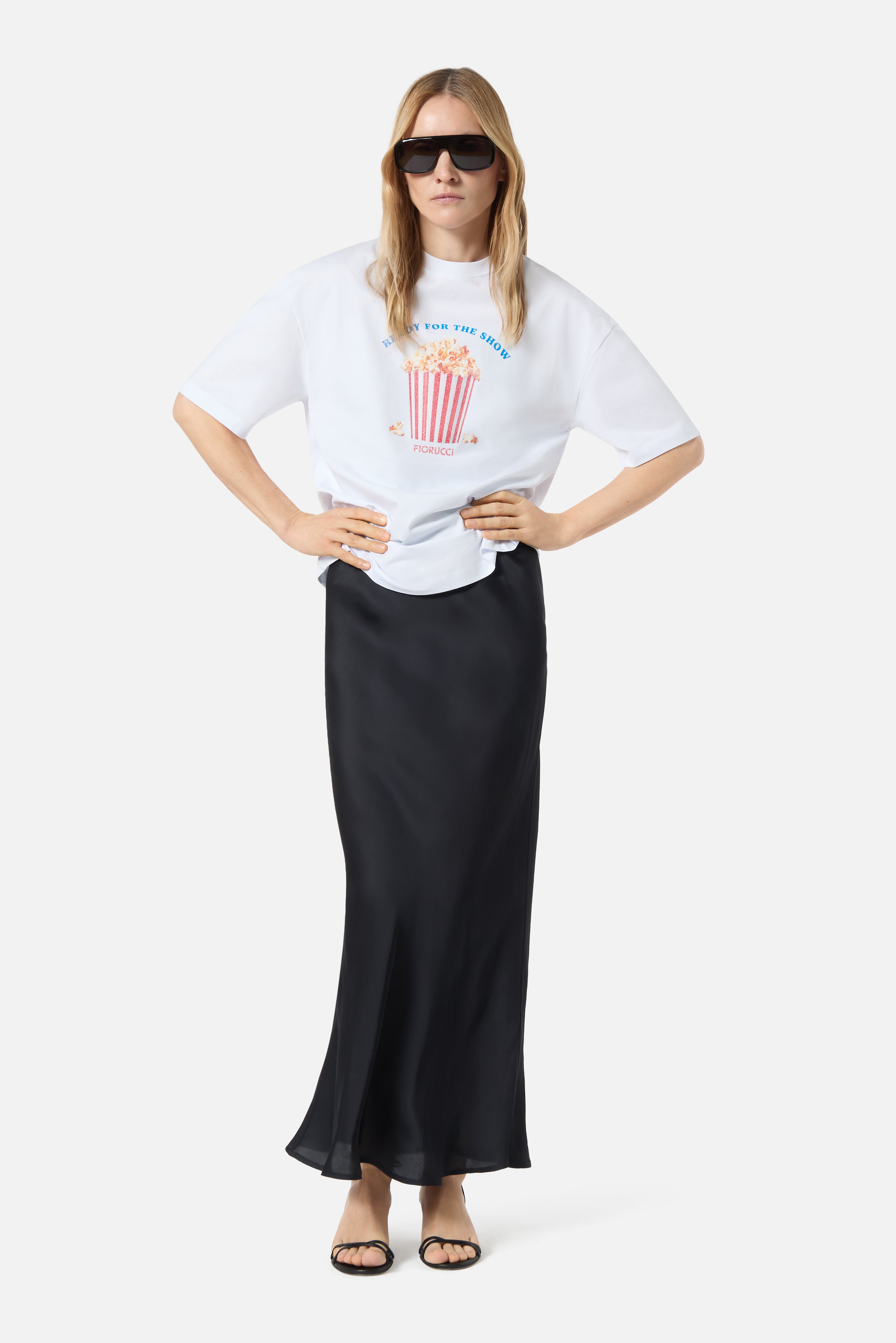Popcorn Print Relaxed T-Shirt White