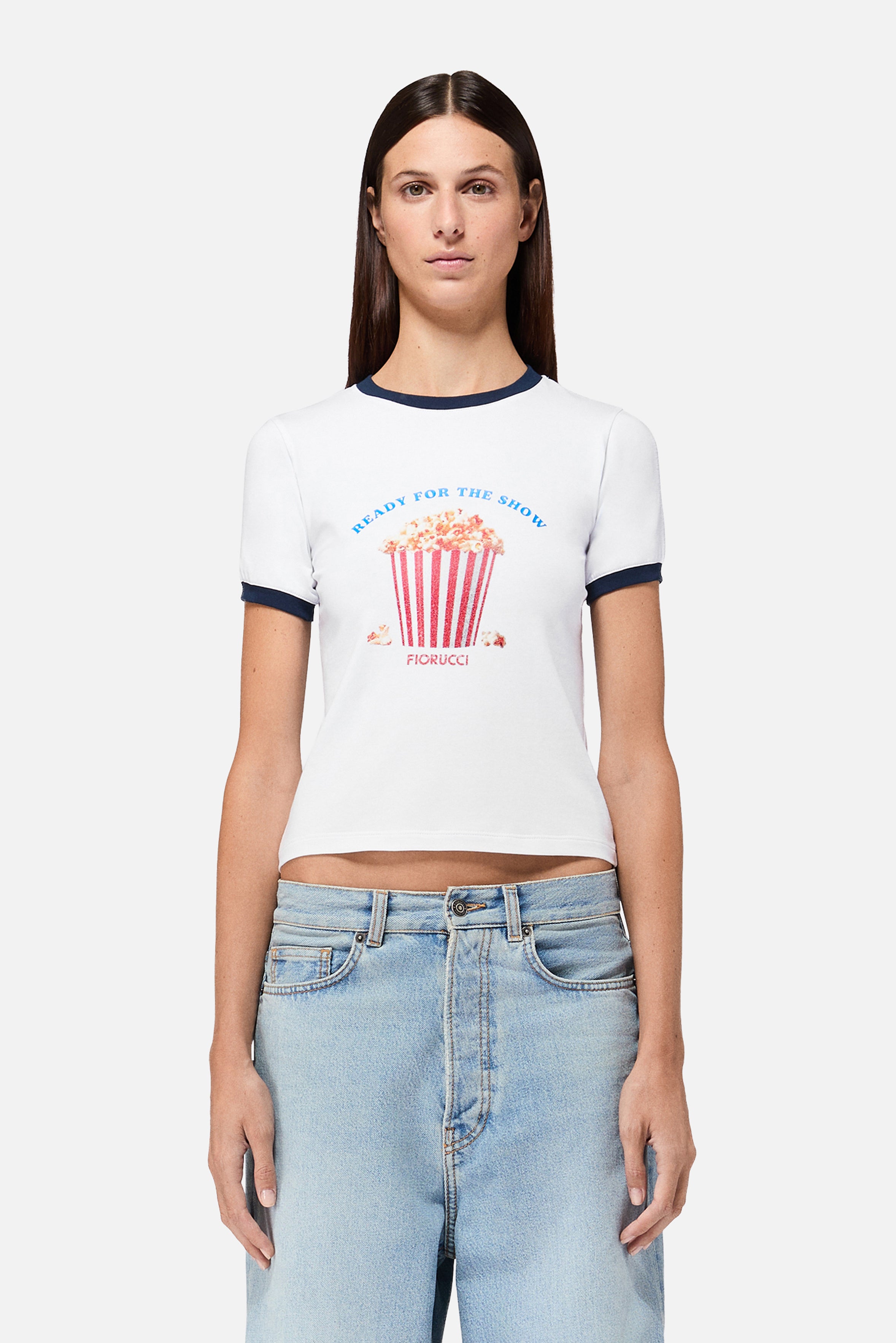 Popcorn Print Baby T-Shirt White