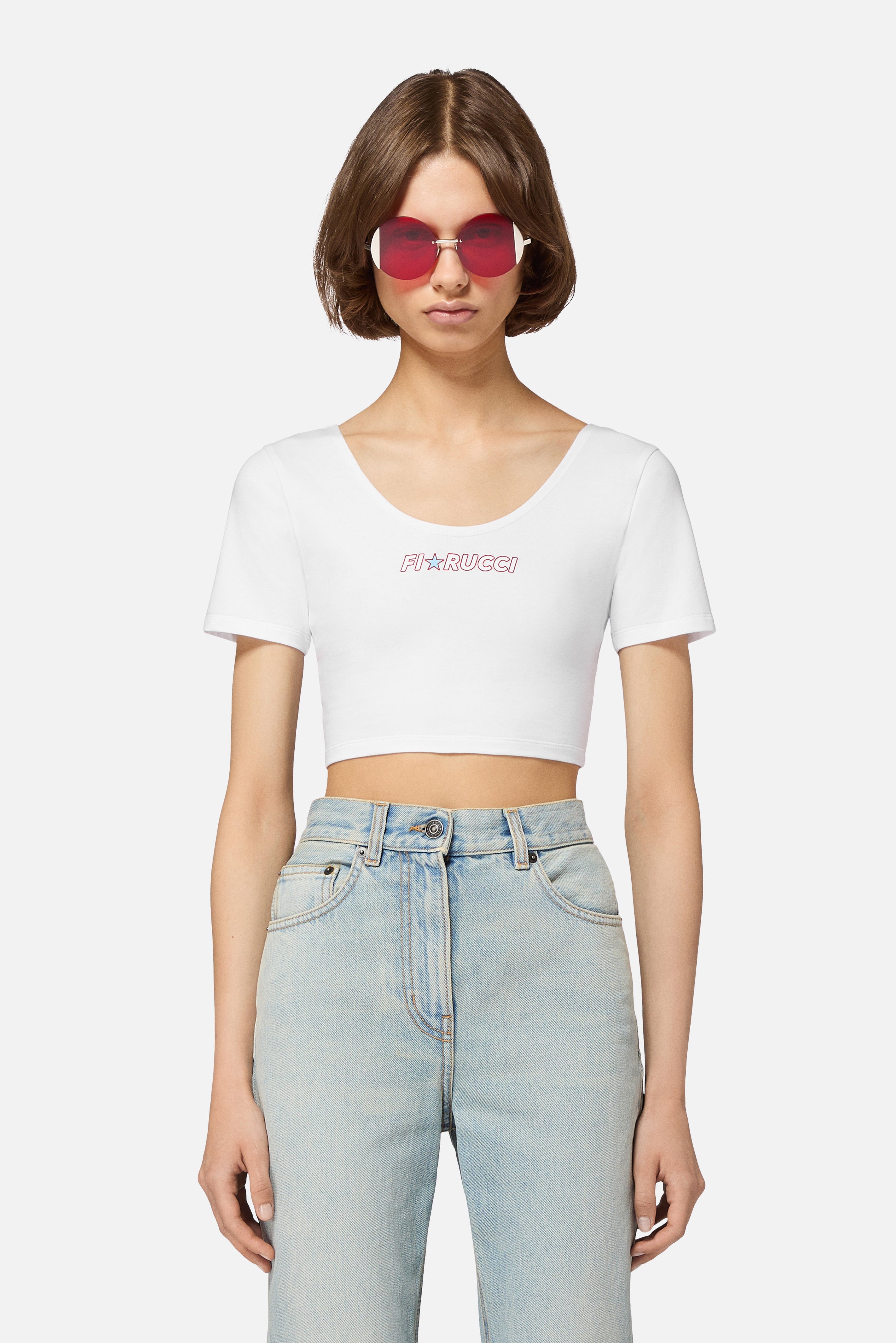 Star Logo Cropped T-Shirt White