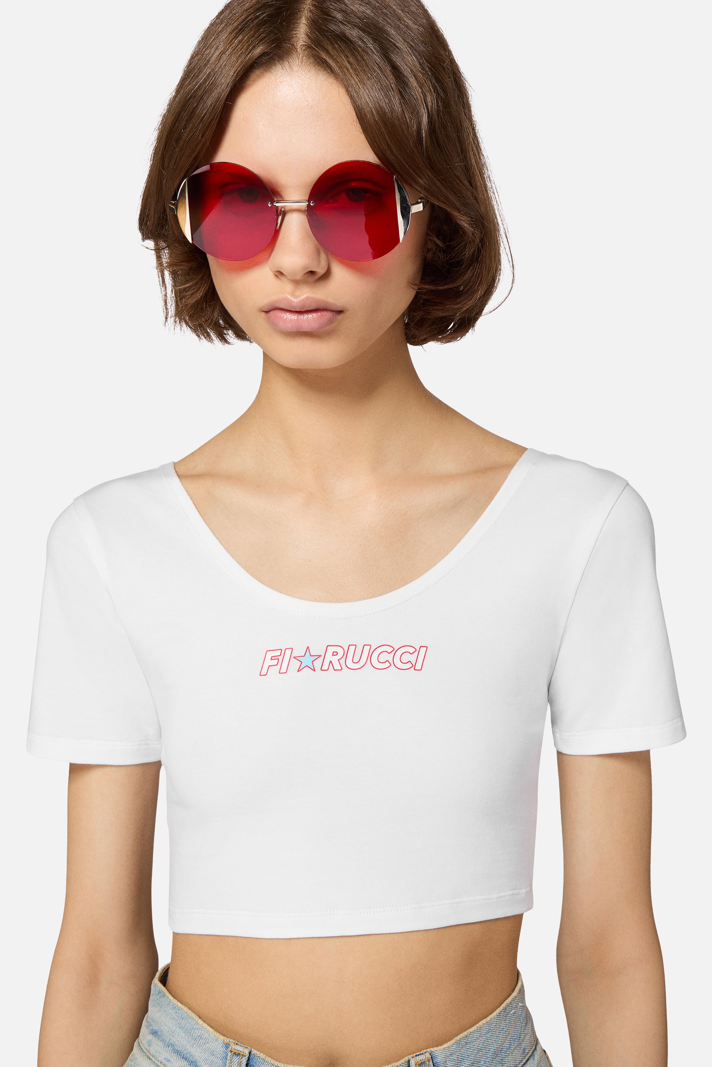 Star Logo Cropped T-Shirt White