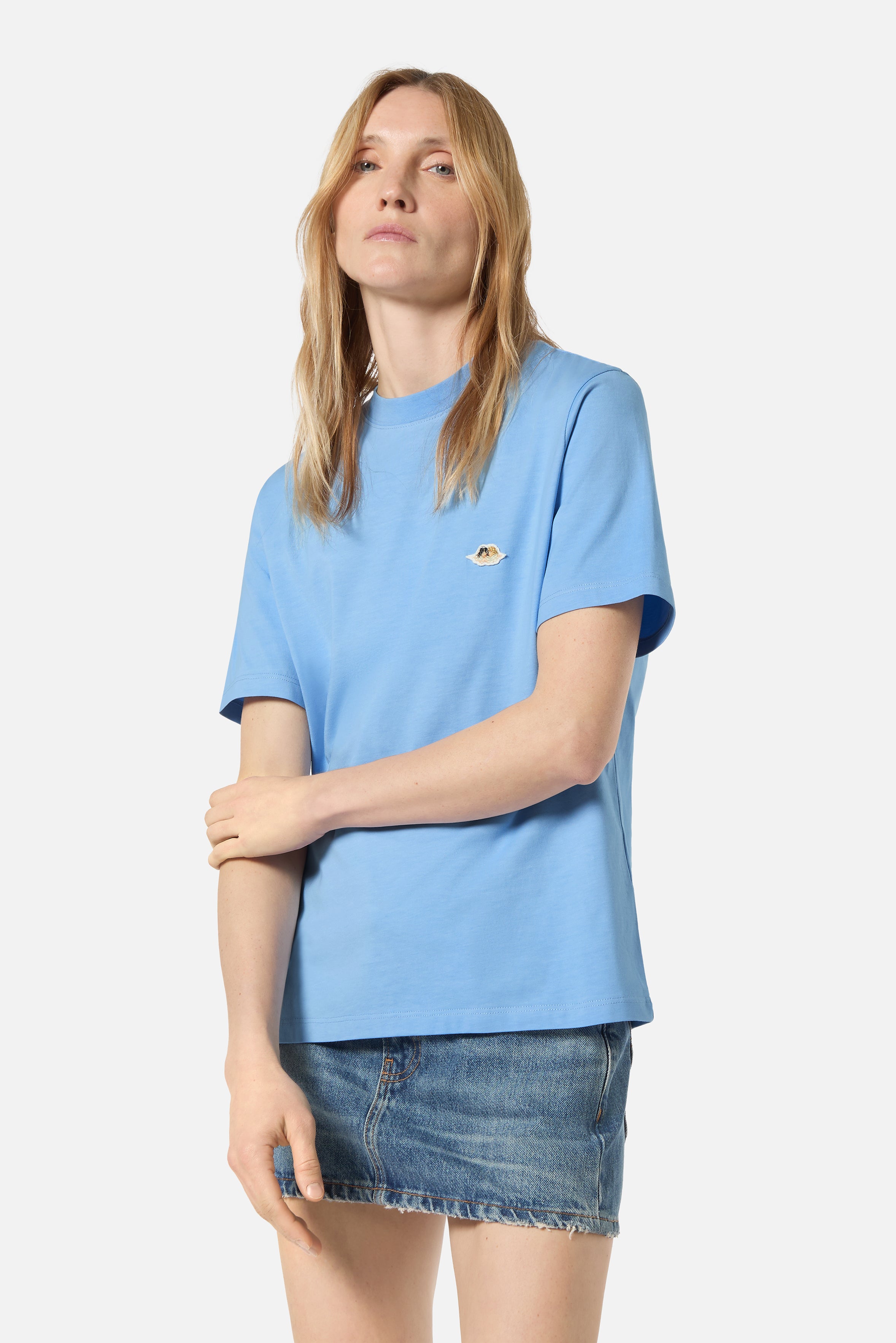 T-Shirt Regular Patch Angeli Azzurra